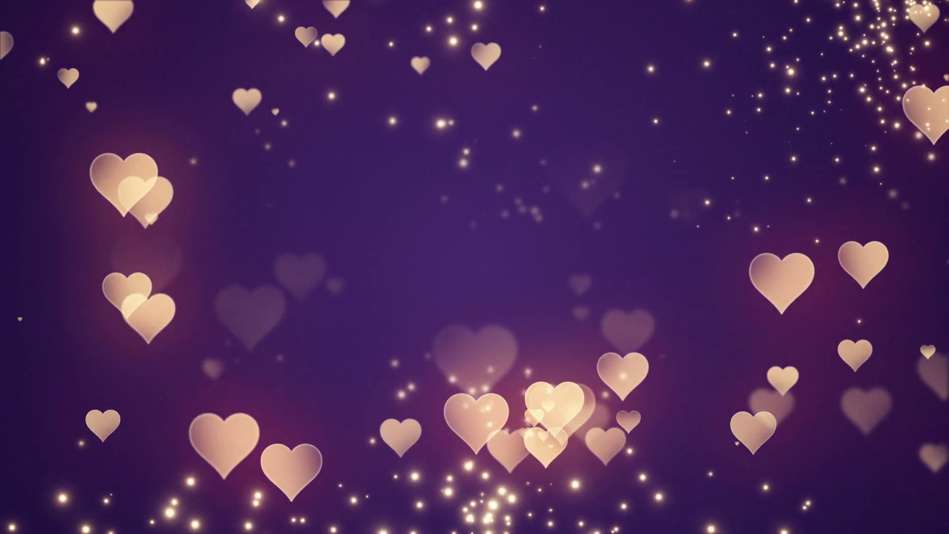 1920x1080 Floating Little Hearts Glowing Twinkling Sparkling Particles | Seamless  Motion Background | Full HD 1920 X 1080 | Gold Golden Over Purple Backdrop  Motion ...