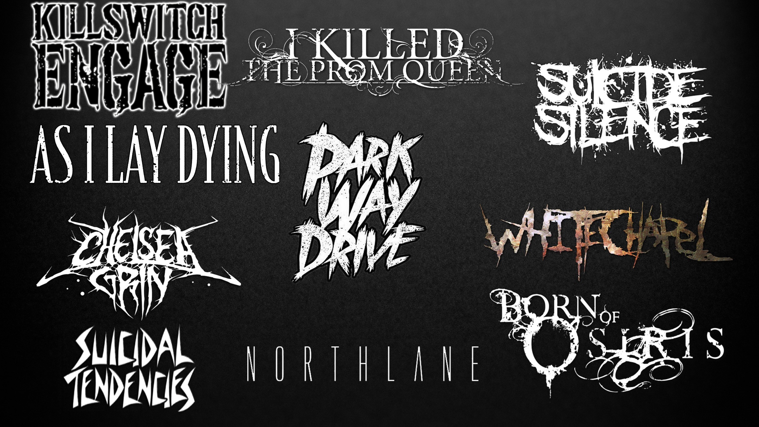 2560x1440 General  hardcore Parkway Drive Born of Osiris Suicide Silence HxC  typography black Chelsea Grin Metalcore