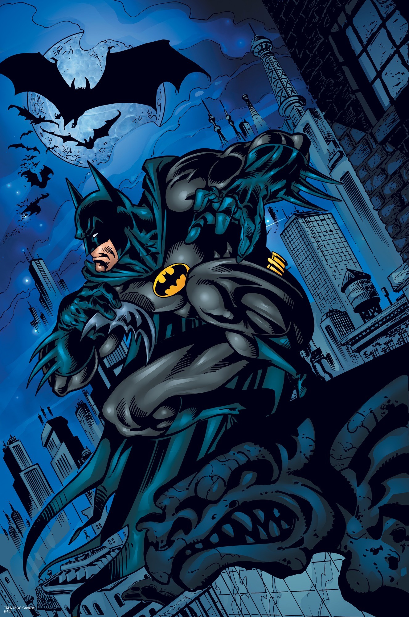 1327x2000 Batman at night wall mural