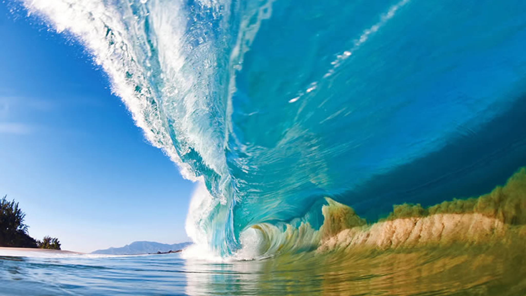 2048x1152 A large wave on the North Shore of Oahu, Hawaii, sucks sand off of the  seafloor and into the wave itself. This photo is the cover image of Clark  Little's ...