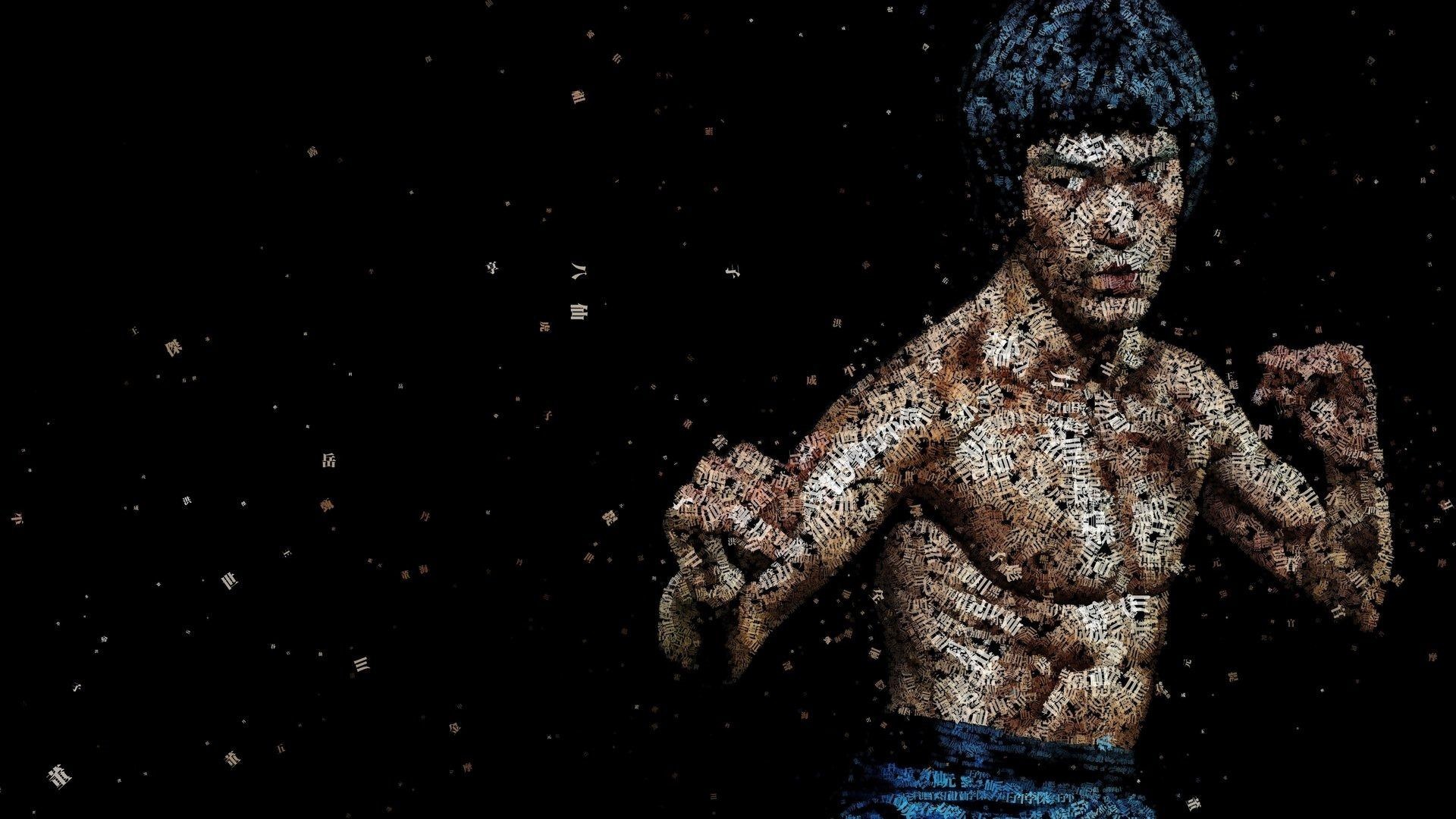 1920x1080 Bruce Lee Chinese Letters Wallpaper