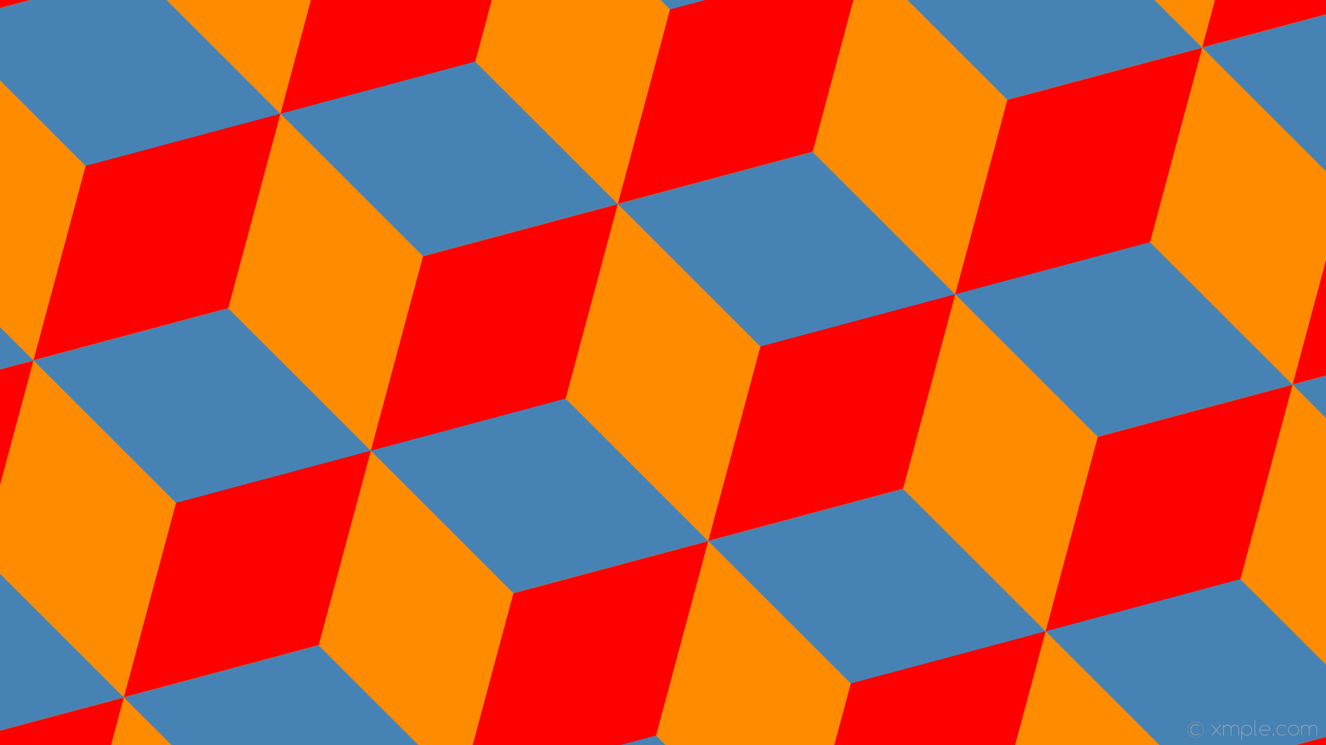 1920x1080 wallpaper 3d cubes red orange blue dark orange steel blue #ff8c00 #ff0000  #4682b4