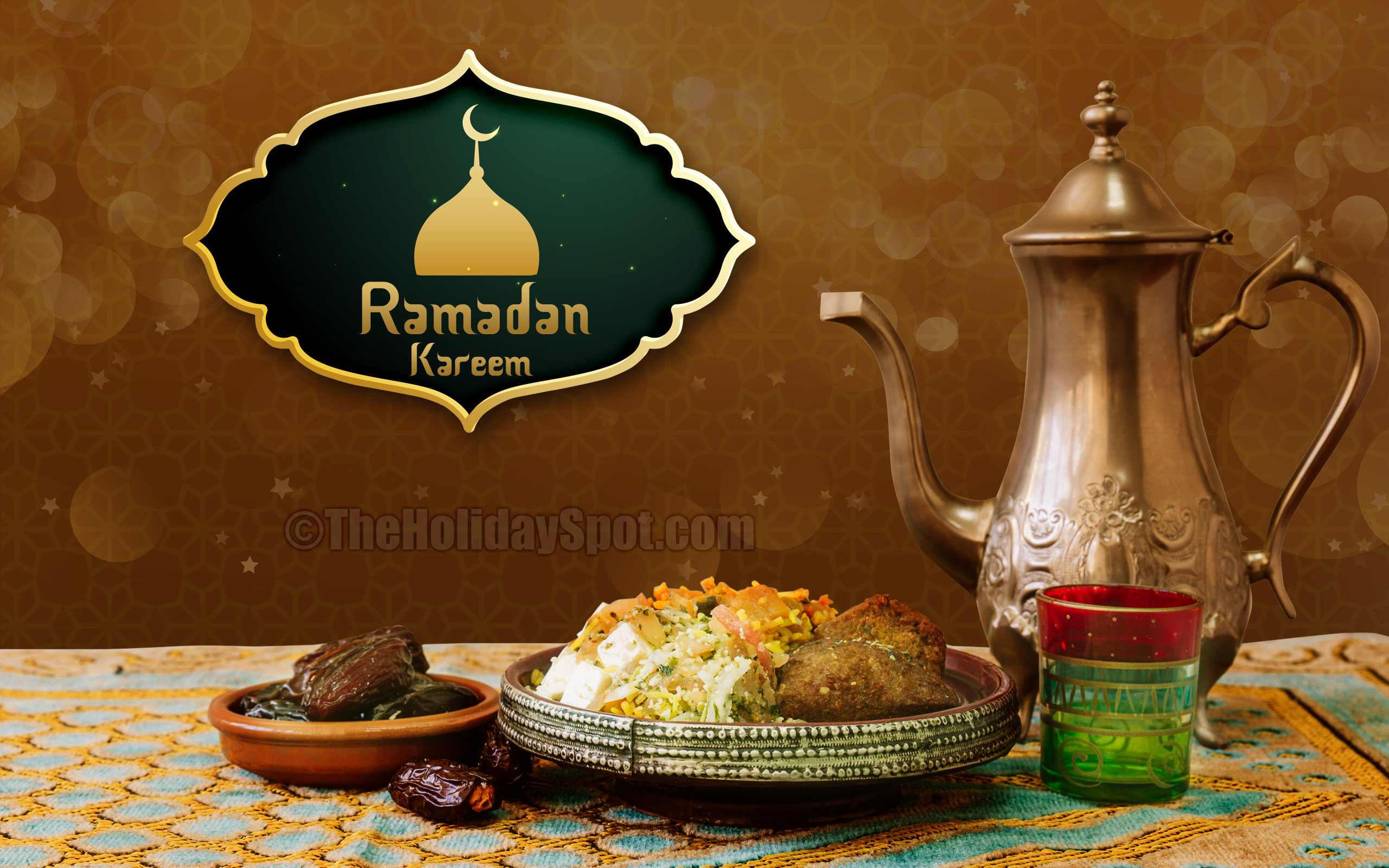 2560x1600 Ramadan wallpaper featuring food compotition