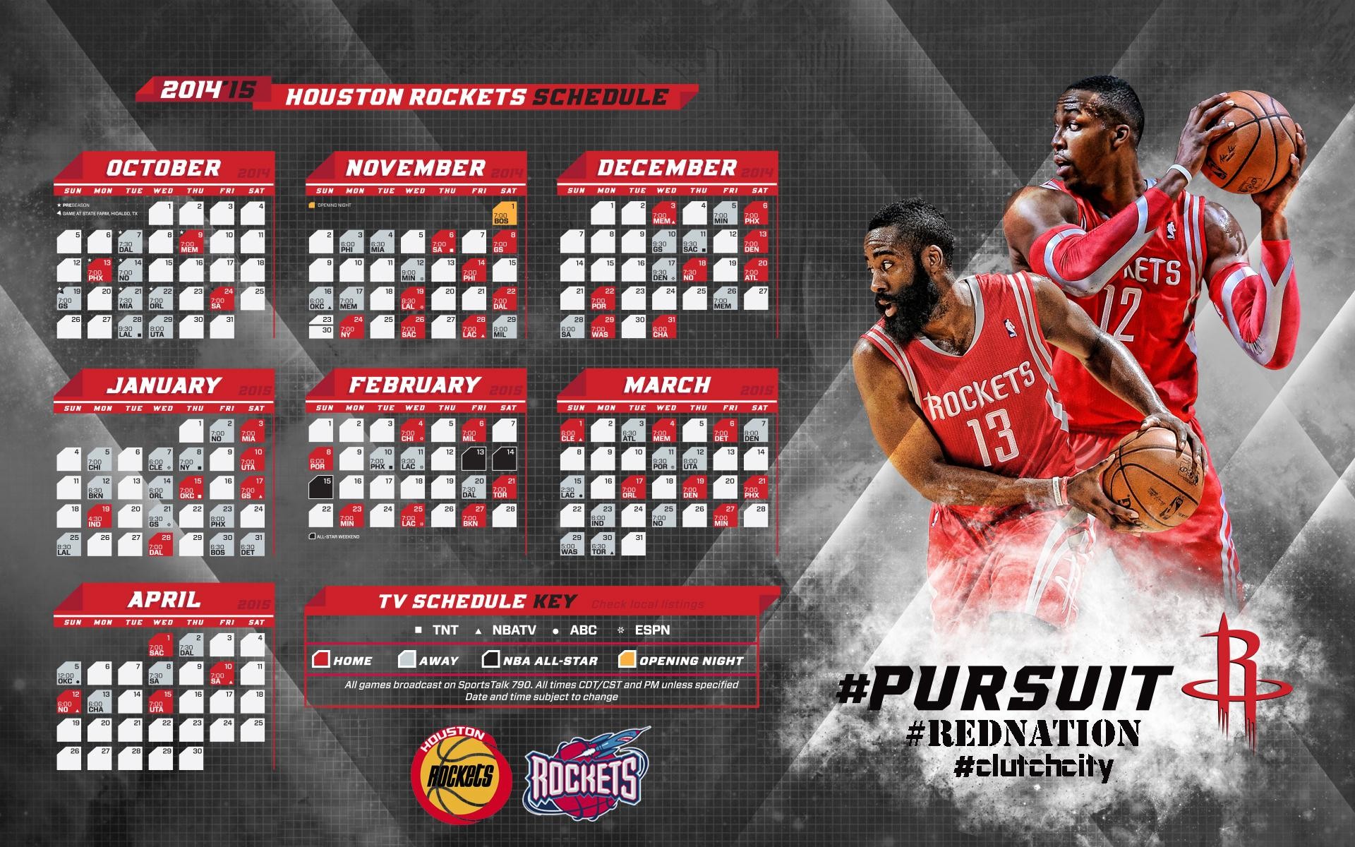 1920x1200 Houston Rockets 2014-2015 Schedule Wallpaper