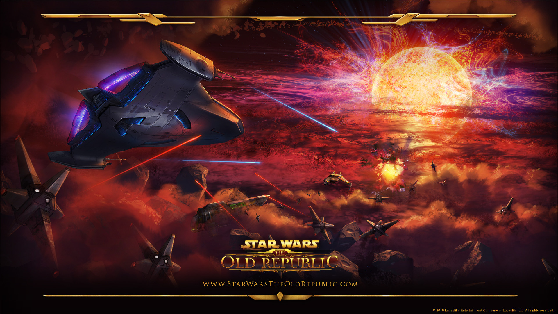 1920x1080 Star Wars: The Old Republic Wallpaper Space Battle