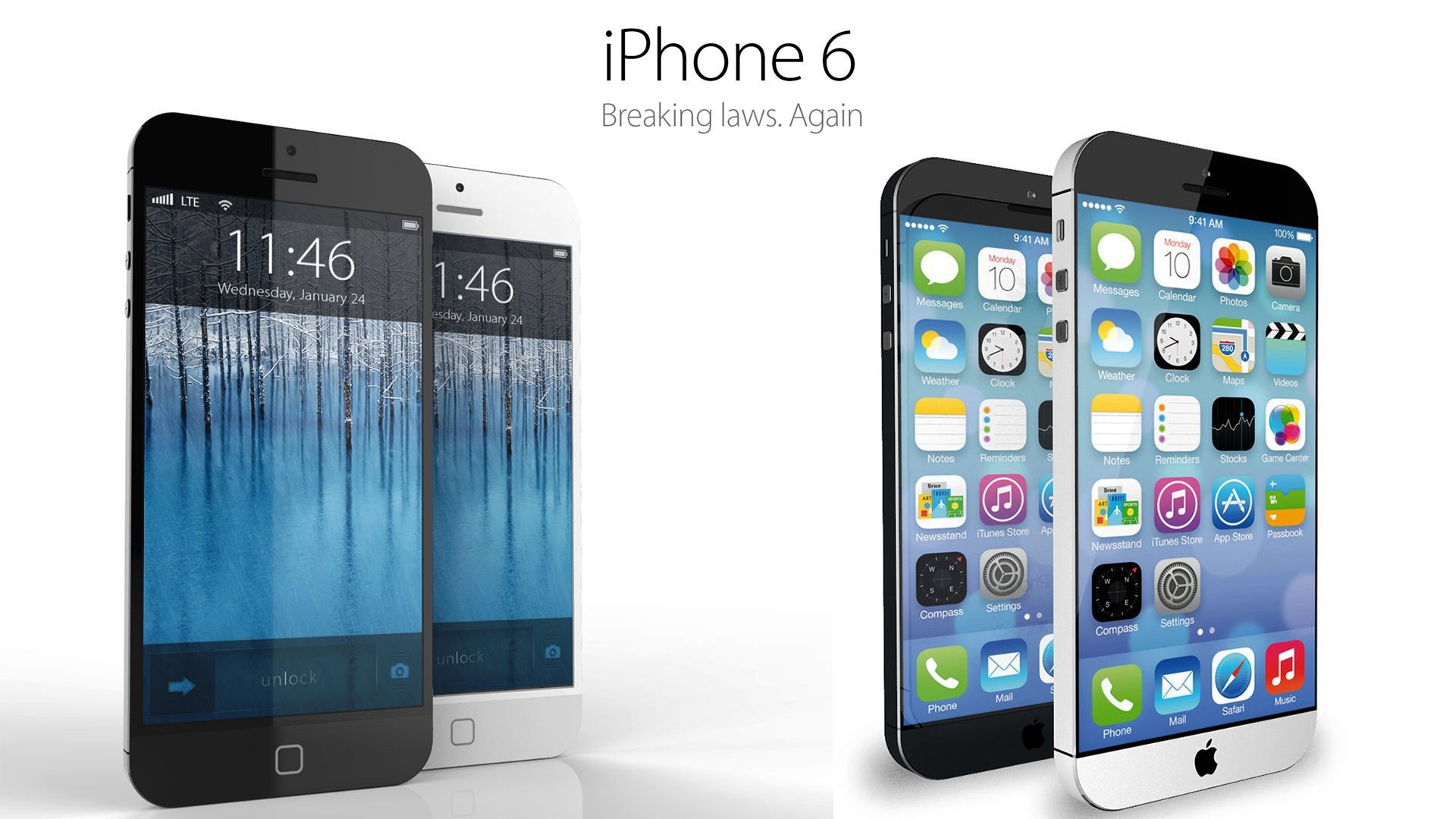 1920x1080 Apple iPhone 6 concept with a large screen wallpapers and images -  wallpapers, pictures, photos