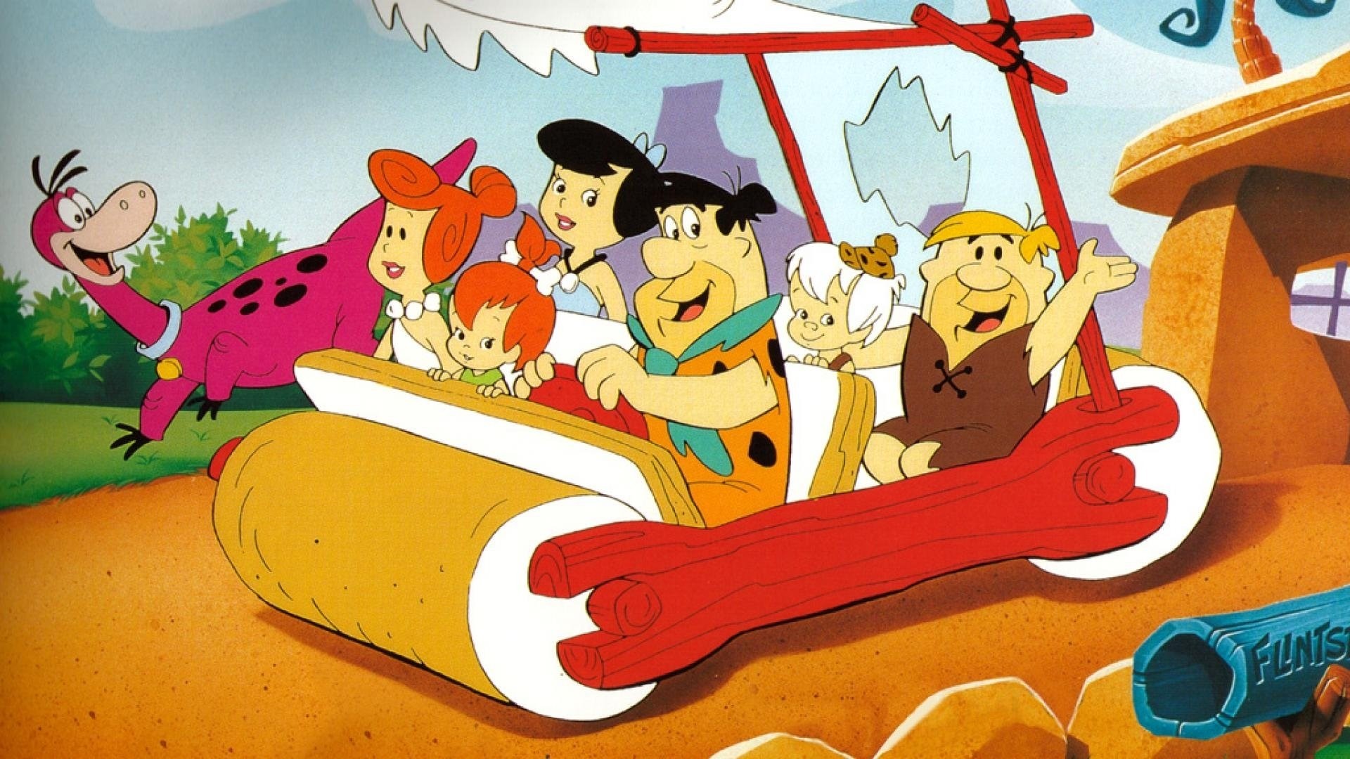 1920x1080 Cartoon - The Flintstones Fred Flintstone Barney Rubble Wilma Flintstone  Bamm-Bamm Betty Rubble Wallpaper