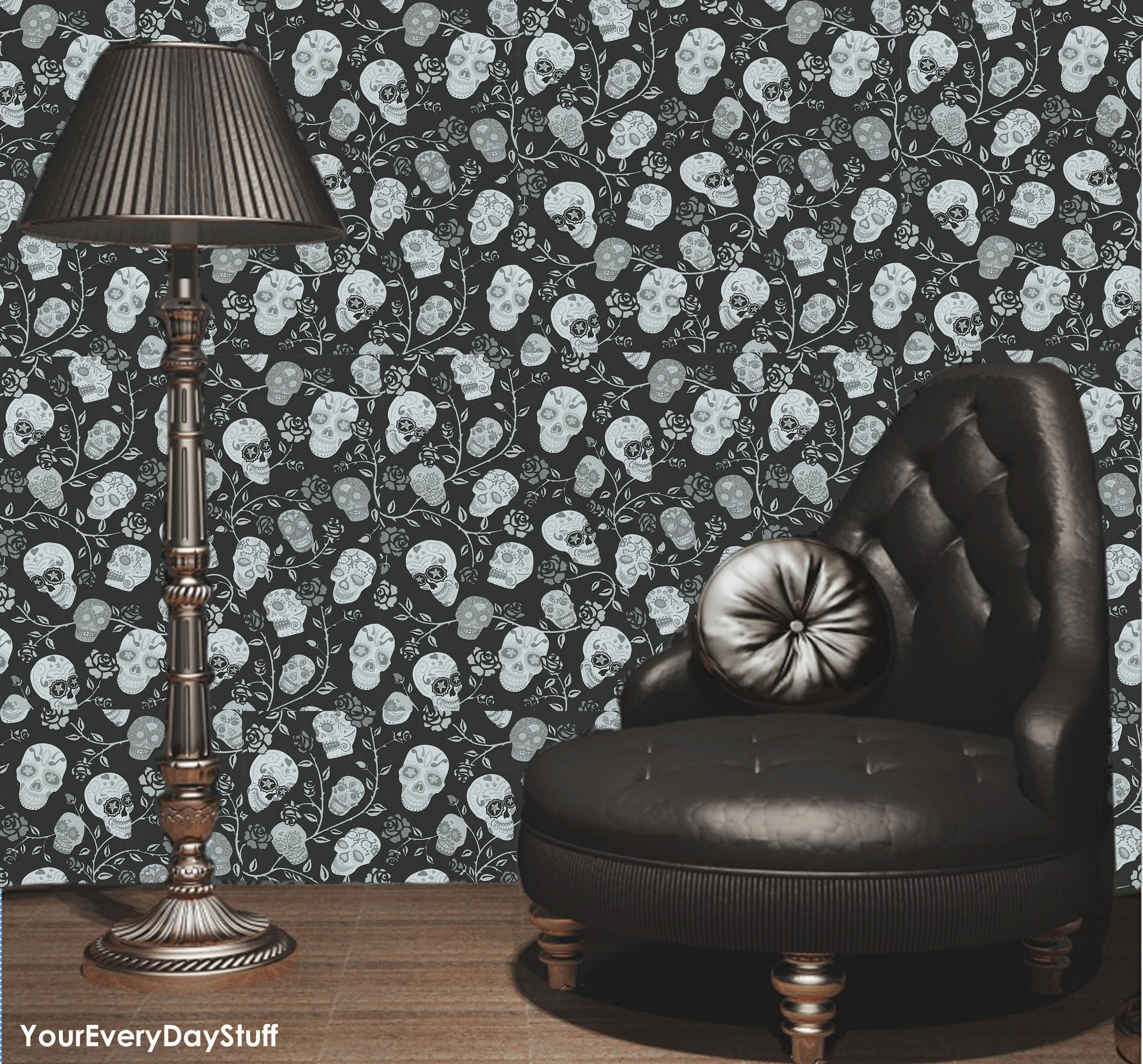 2308x2149 Skull-Wallpaper-Gothic-Dark-Black-Silver-Goth-Cool-