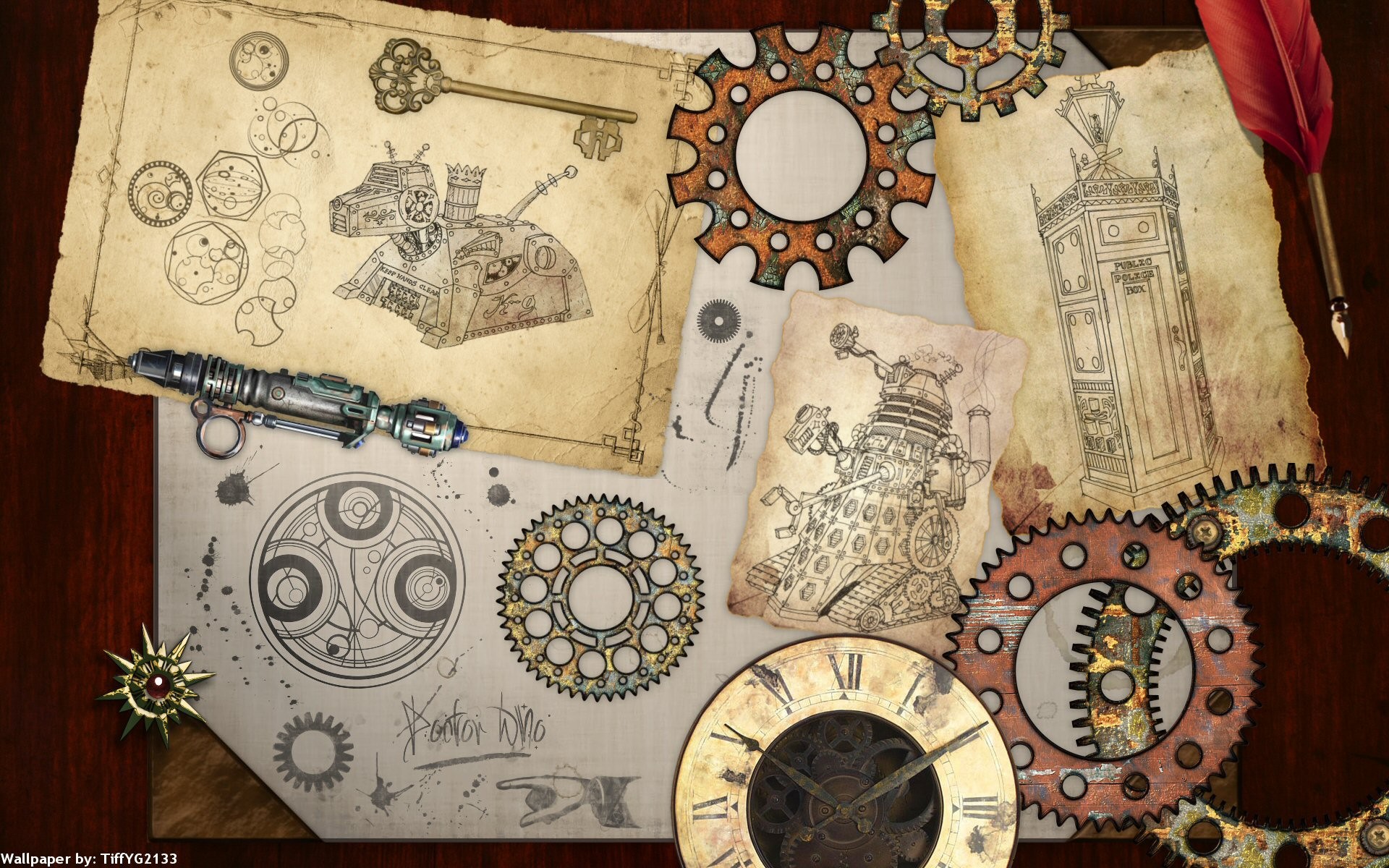 1920x1200 steampunk, Mechanical, Maps, Clock, Watch, Gears Wallpapers HD / Desktop  and Mobile Backgrounds