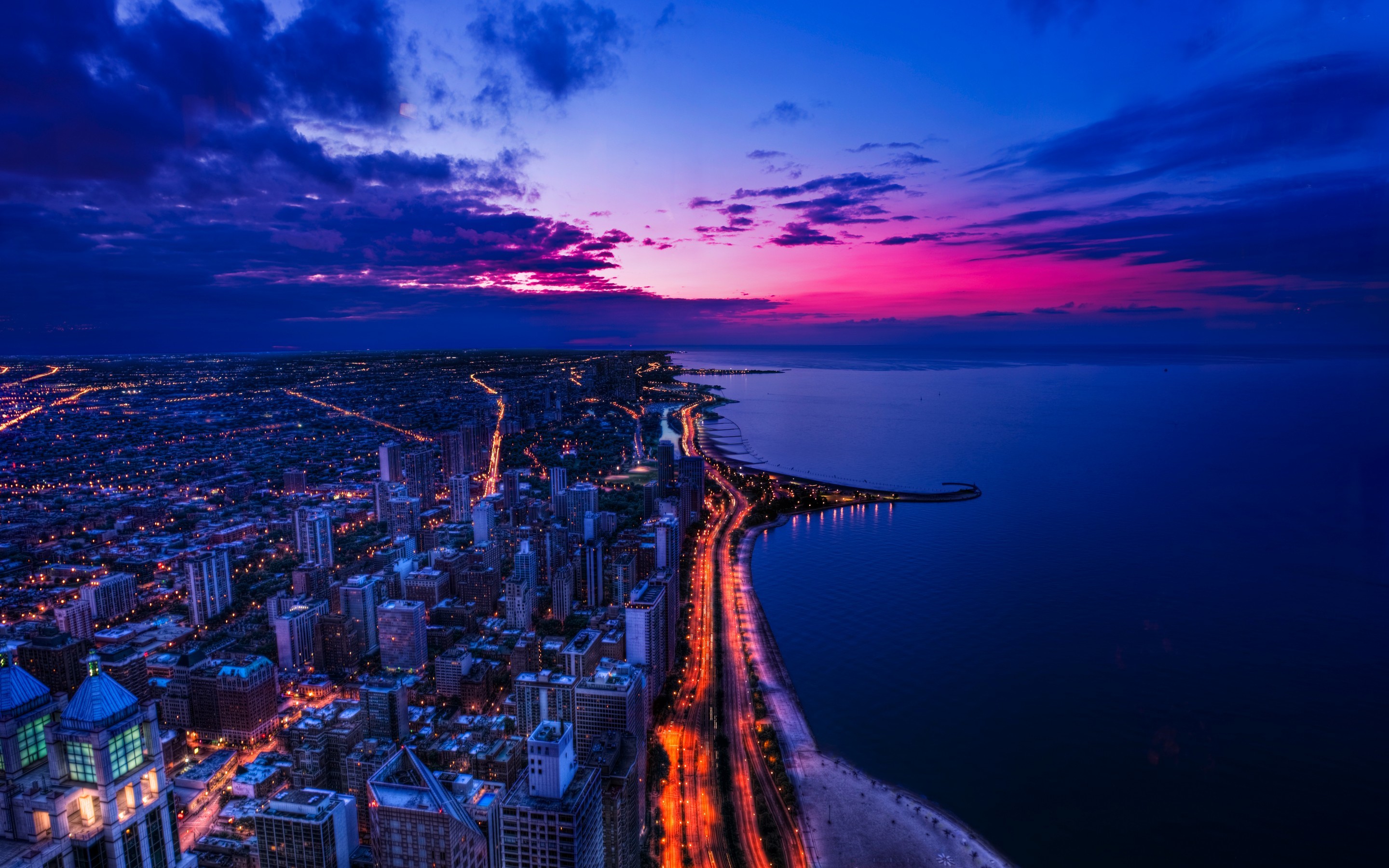 2880x1800 Chicago Sunset HD & Widescreen Travel & World Wallpaper from the above  resolutions.
