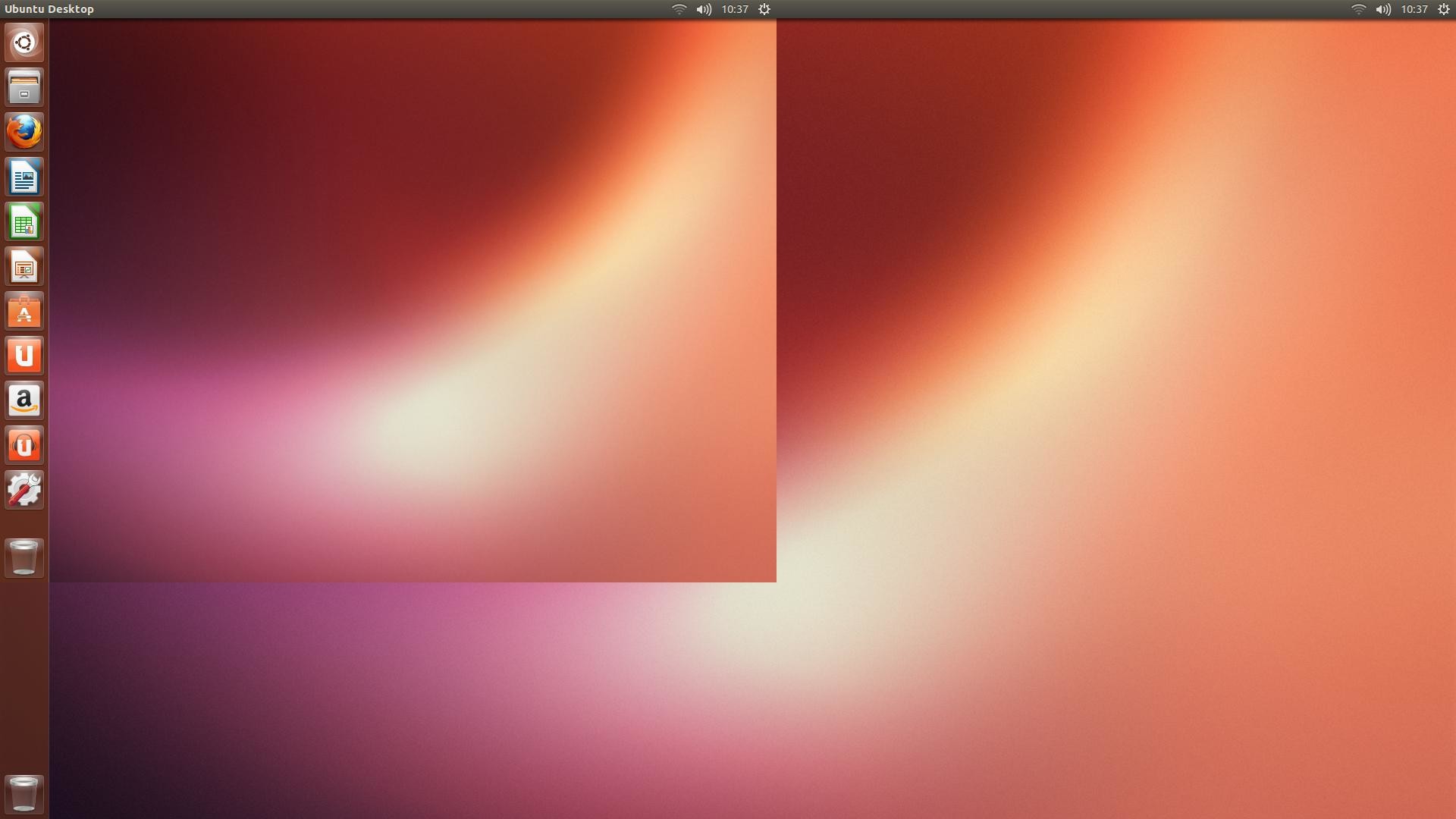 1920x1080 I have a double task bar (sound/clock/settings buttons) and that there is a  smaller wallpaper in the top left corner of my desktop; as shown: