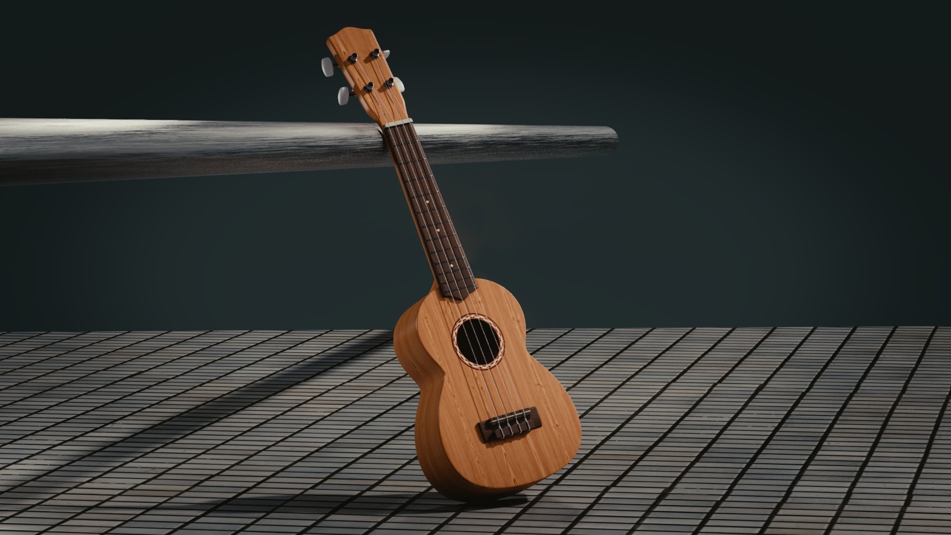 1920x1080  Wallpaper guitar, 3d, space, musical instrument