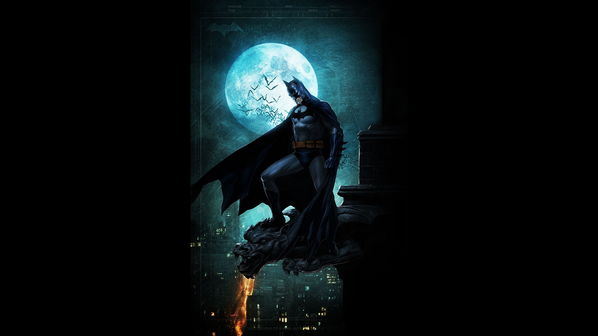 1920x1080 Gotham City Â· fan art Â· black background