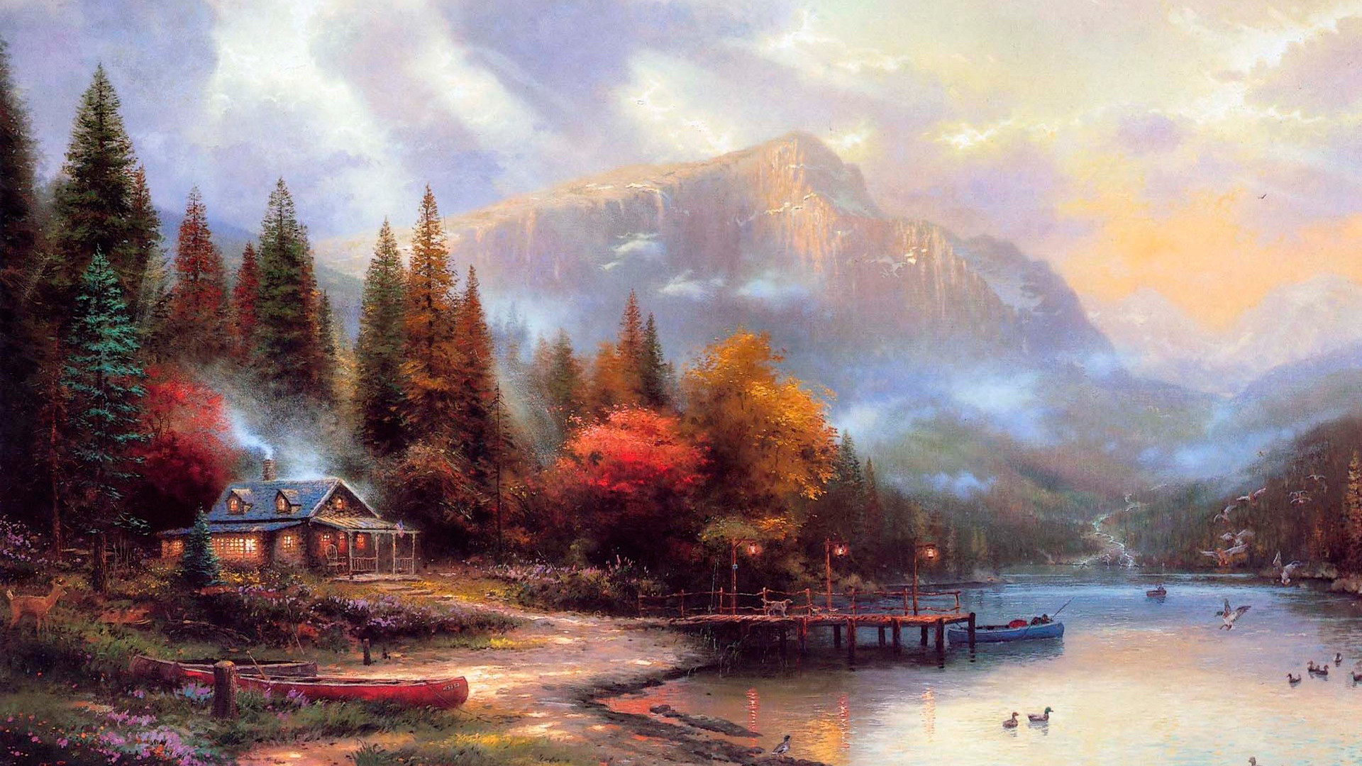 1920x1080 best images about The Painter Of Light Thomas Kinkade on
