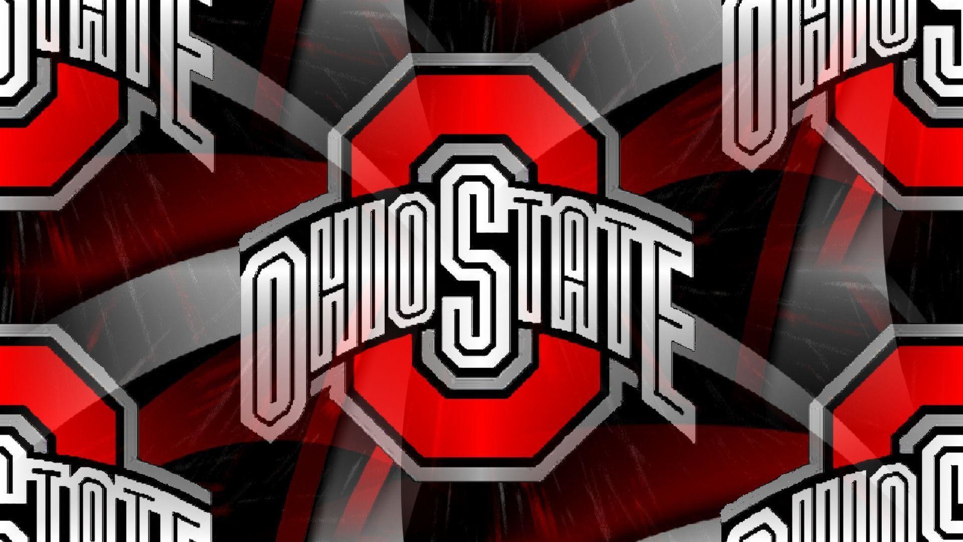 1920x1080 RED BLOCK O WHITE OHIO STATE ON AN ABSTRACT - Ohio State Buckeyes .