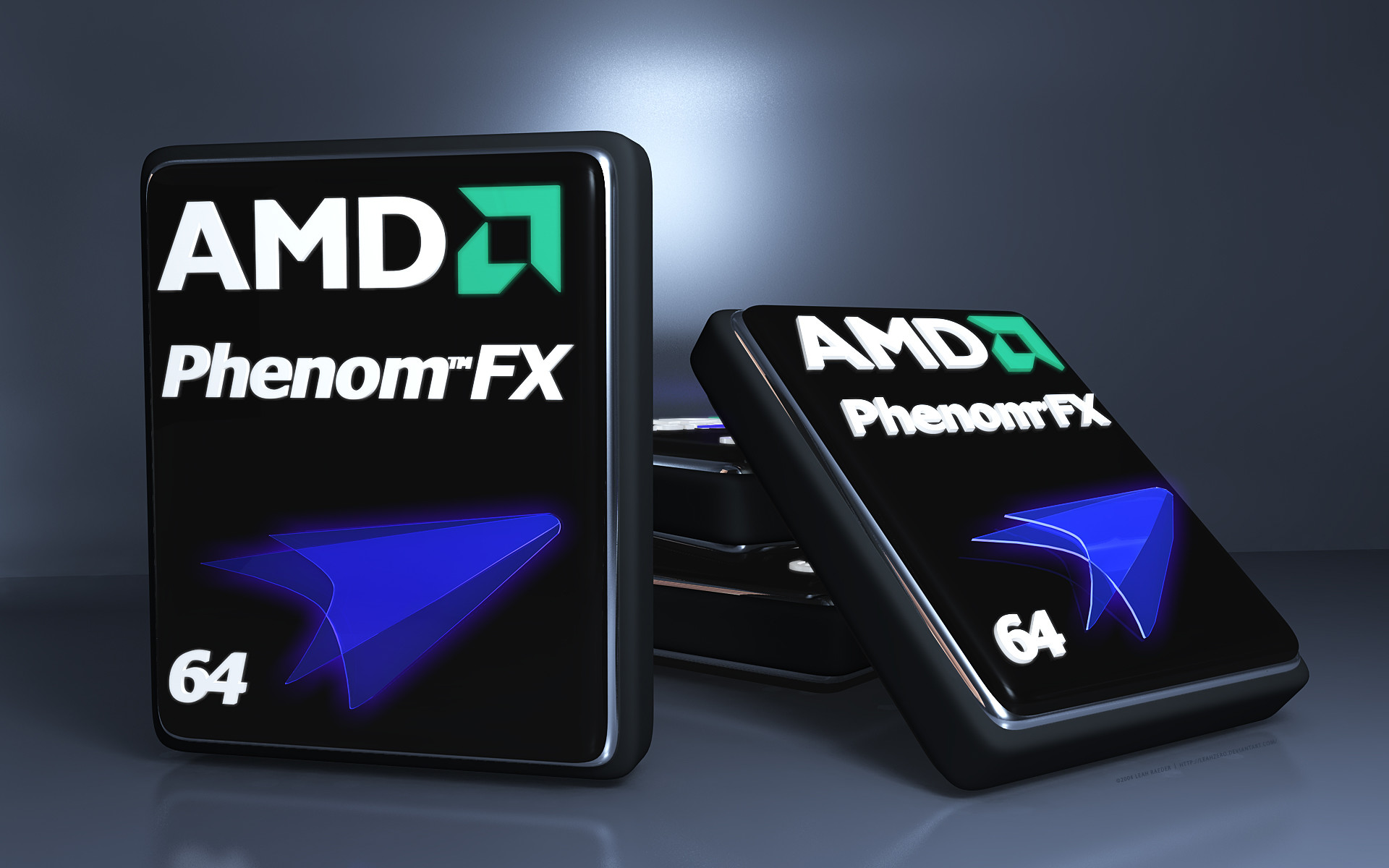 1920x1200 ... AMD Phenom FX logo 3D by leahzero