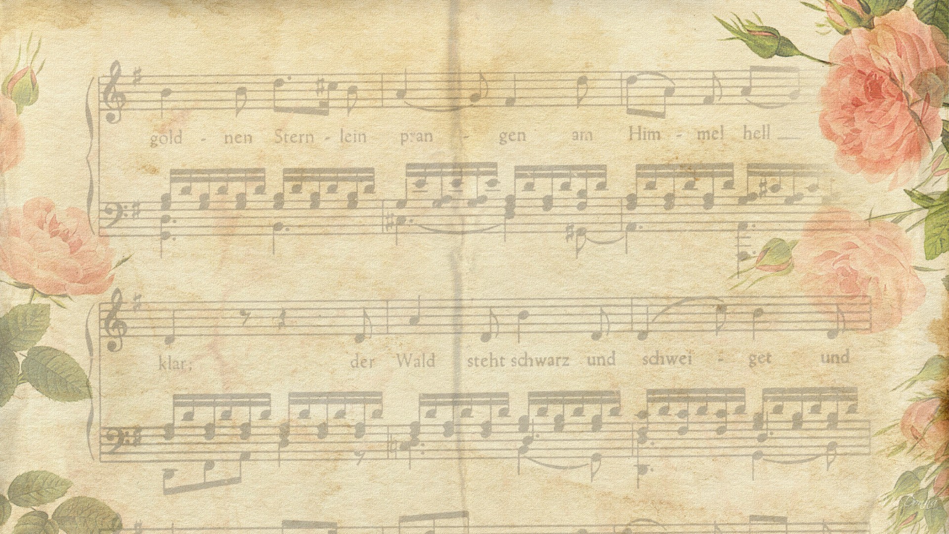 1920x1080 Download Notes Old Free Vintage Music Paper Antique Wallpaper .