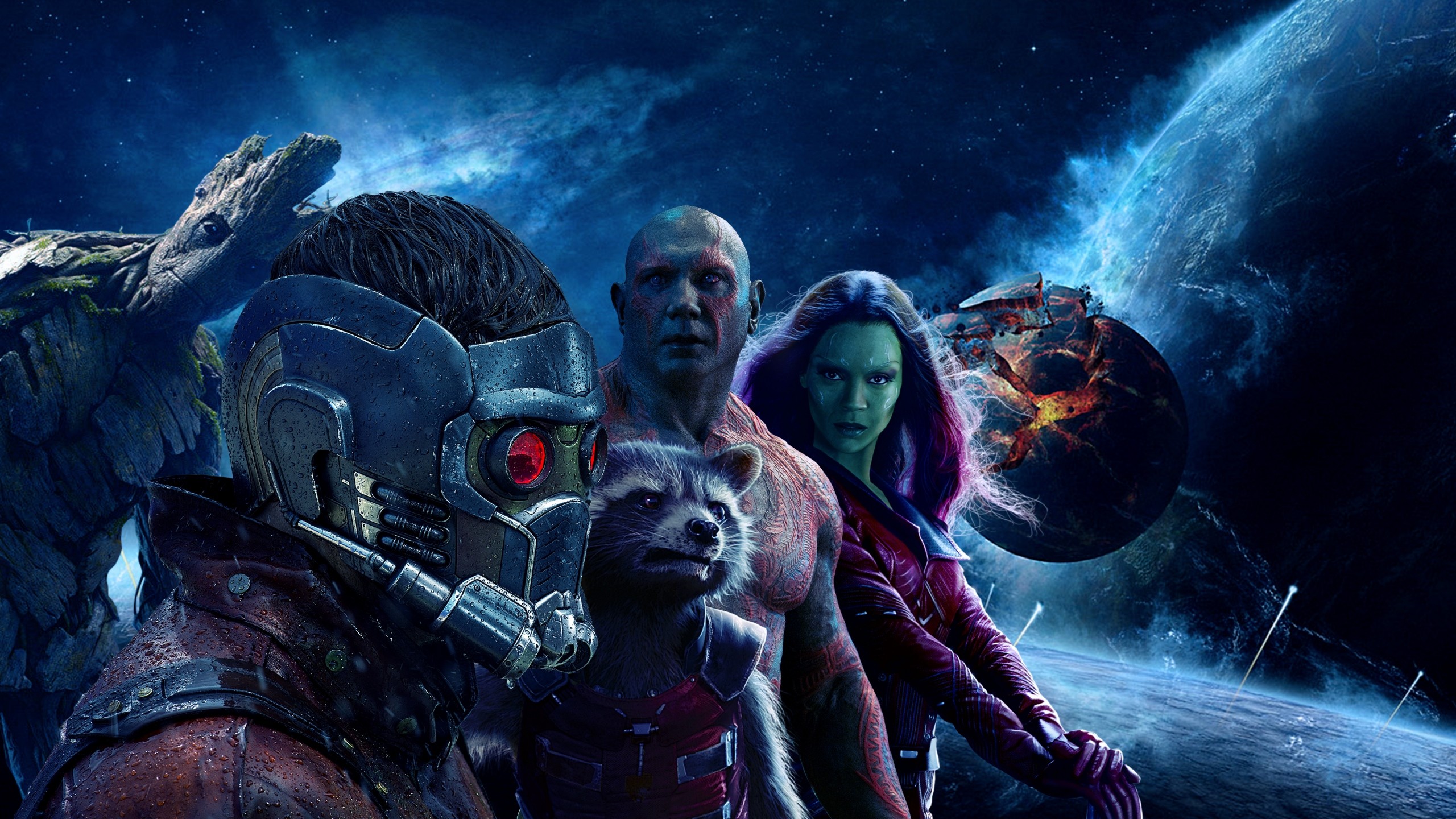 2560x1440  Wallpaper guardians of the galaxy vol 2, peter quill, gamora,  rocket,