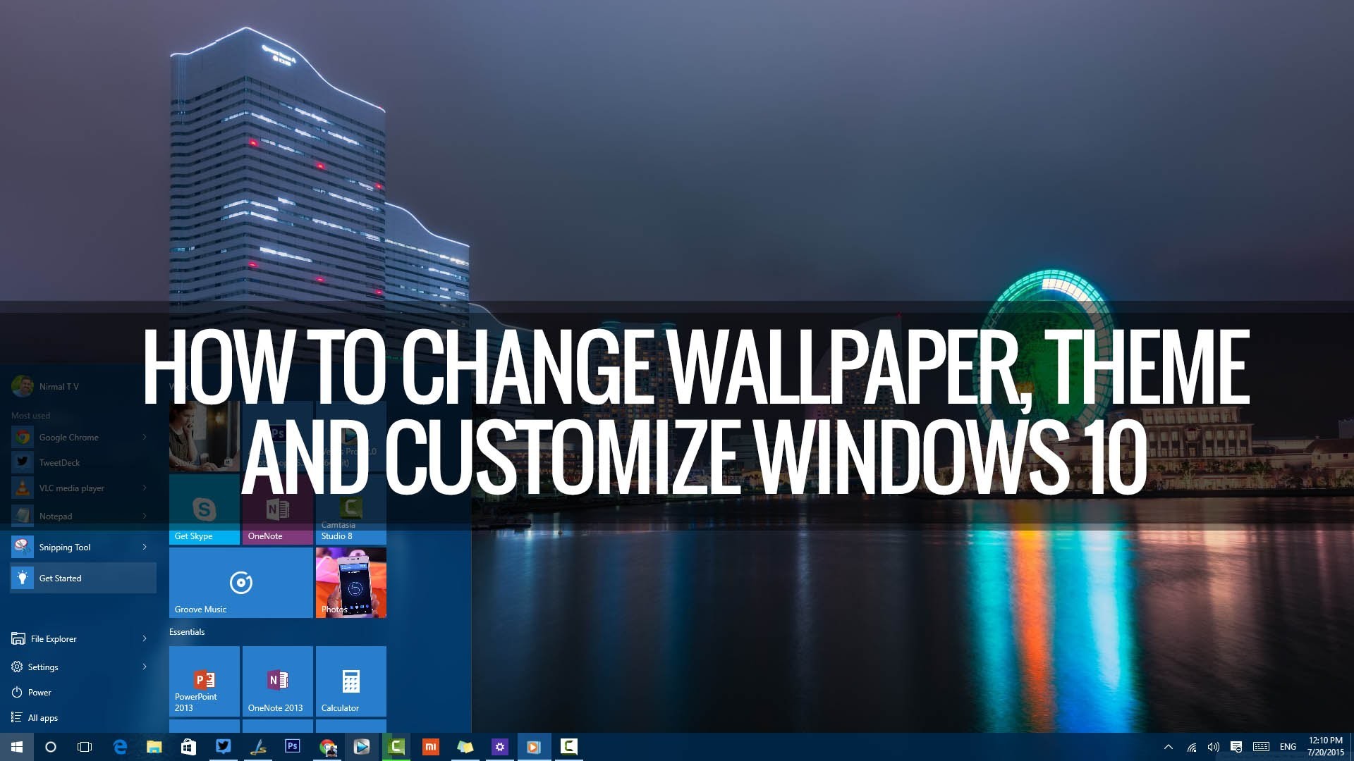 1920x1080 How to Change Wallpapers, Themes, Lockscreen and Start in Windows 10 |  Techniqued - YouTube