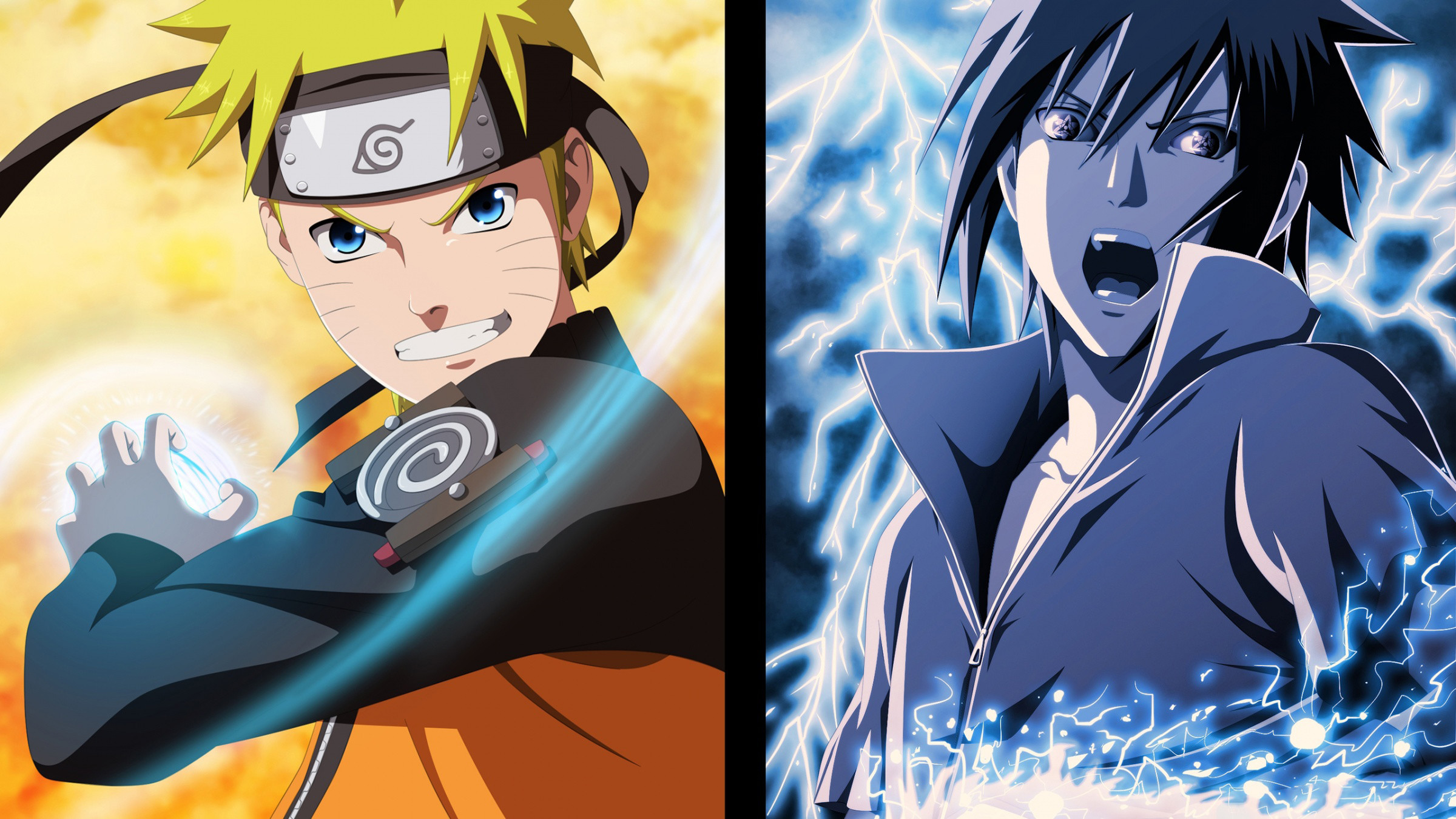 2400x1350 Anime - Naruto Naruto Uzumaki Sasuke Uchiha Wallpaper