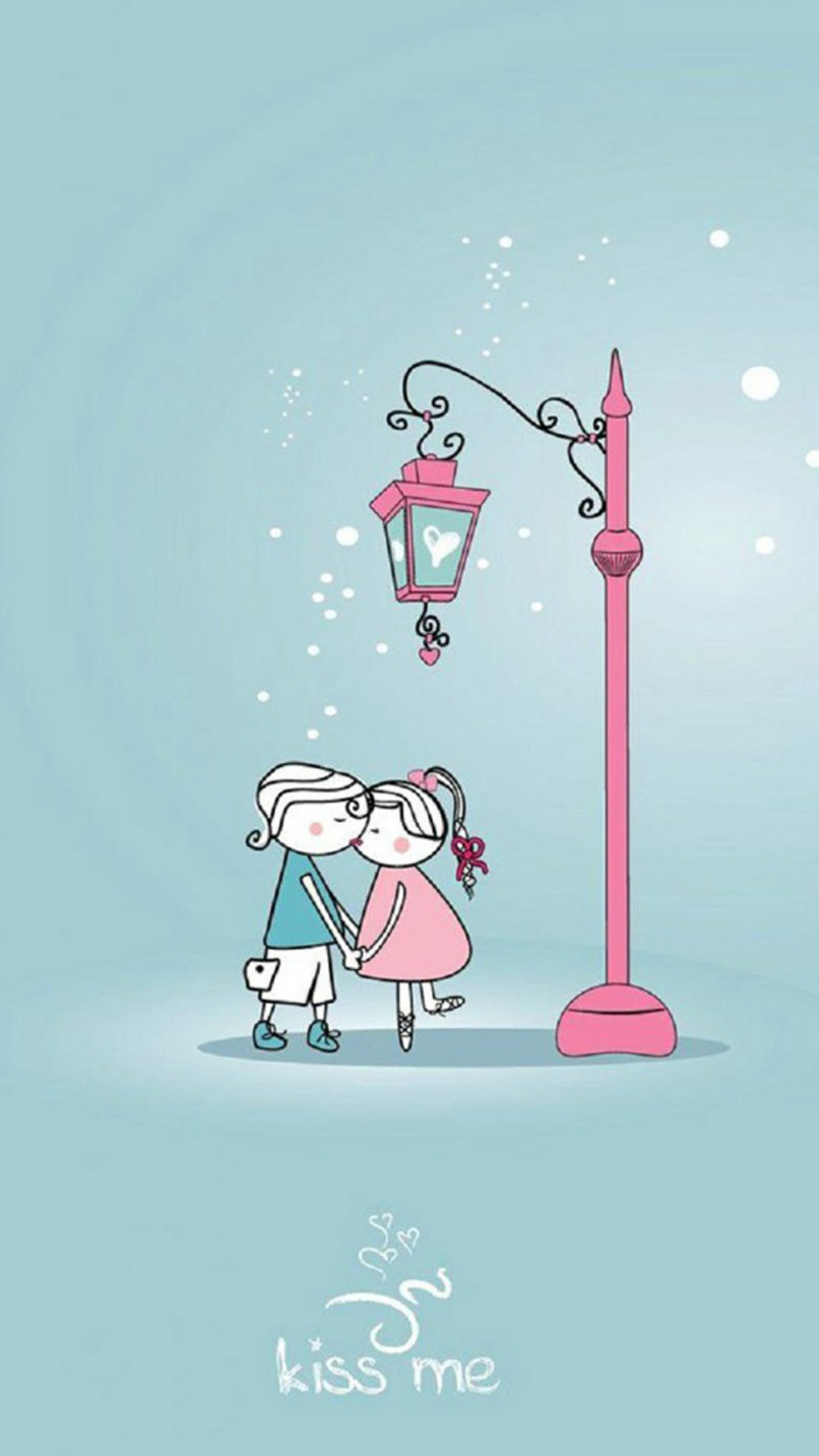 1080x1920 Cute Lover Couple Under Streetlight iPhone 6 Wallpaper Download