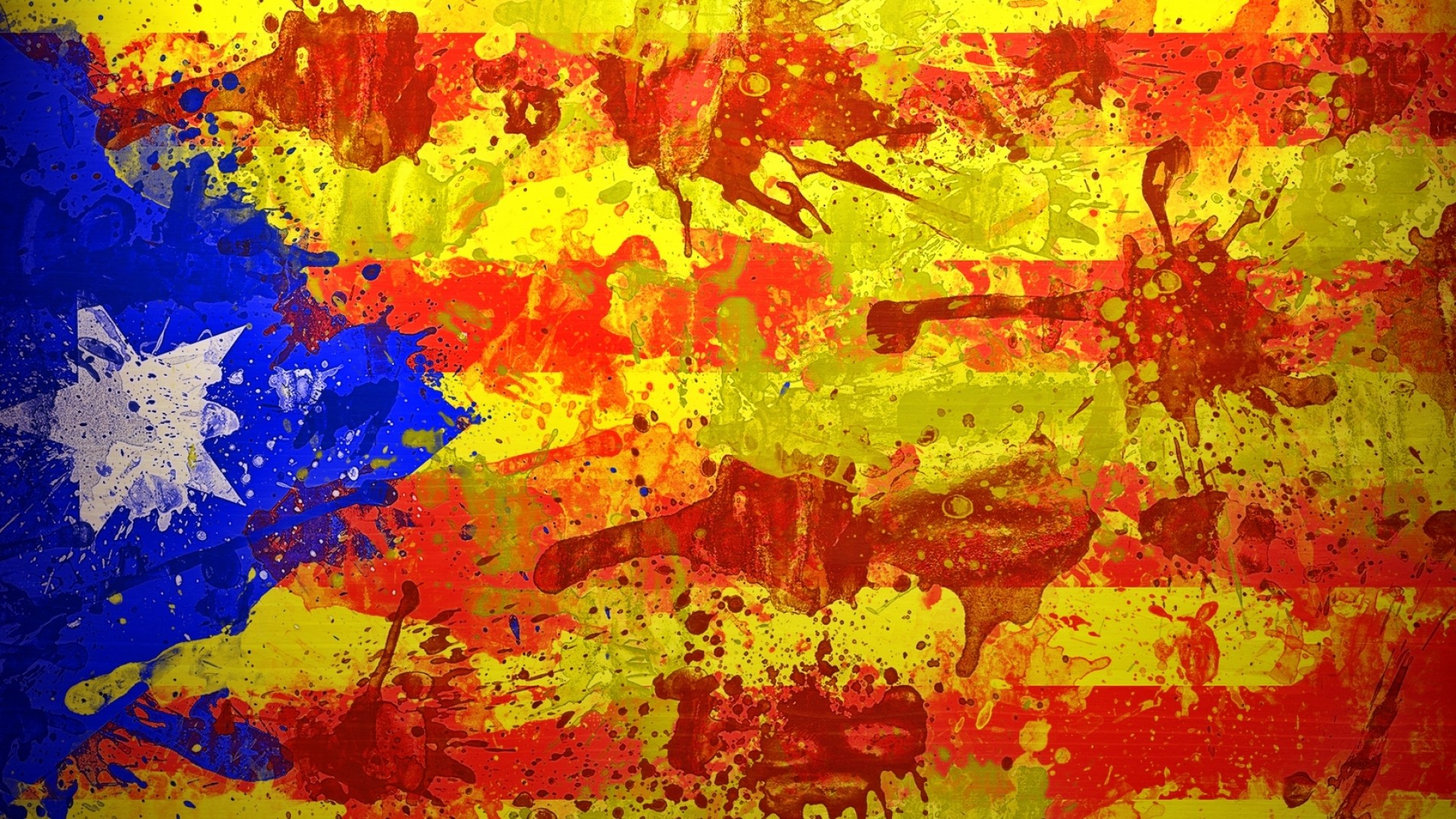 1920x1080  Wallpaper catalonia, spain, barcelona, flag, symbol, color