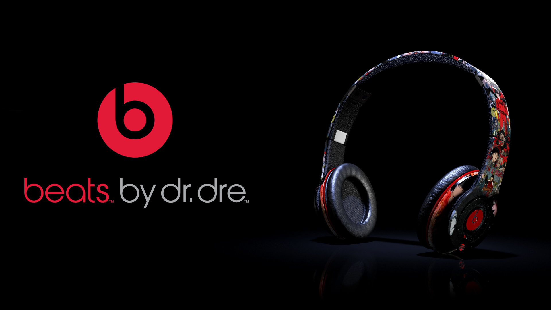 1920x1080 Product shots for custom Akira beats headphones. Modeled in 3DS Max,  rendered in V-Ray. 1of3