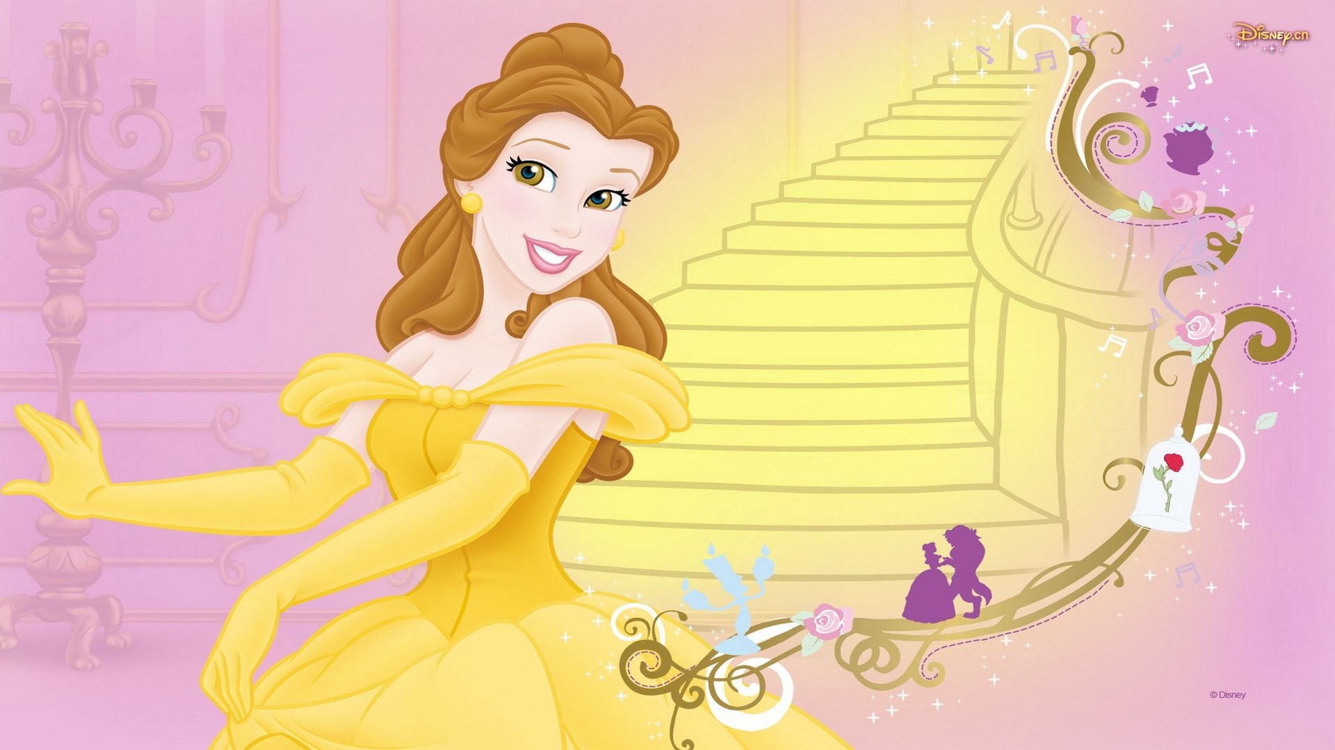 Wallpaper ID: 849506 / Belle, castle, dance, fairytale, 2K, enchanted  Prince, Beauty and the Beast, cartoon, Disney, prince Wallpaper