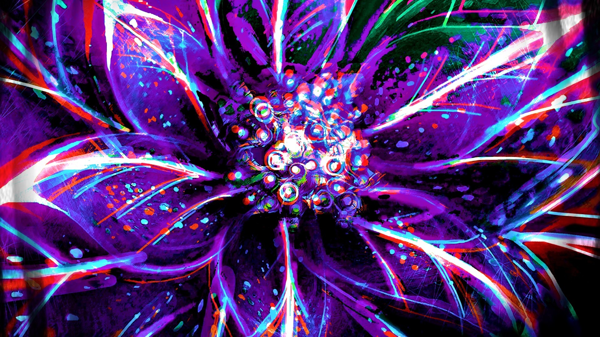 1920x1080 Purple flower digital art wallpaper