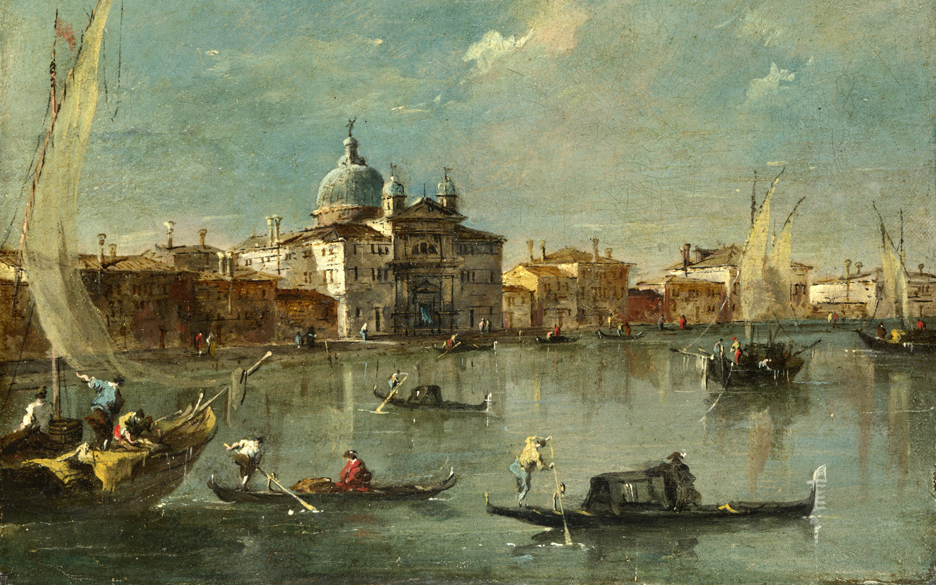 1920x1200 Full title: Venice: The Giudecca with the Zitelle Artist: Francesco Guardi  Date made