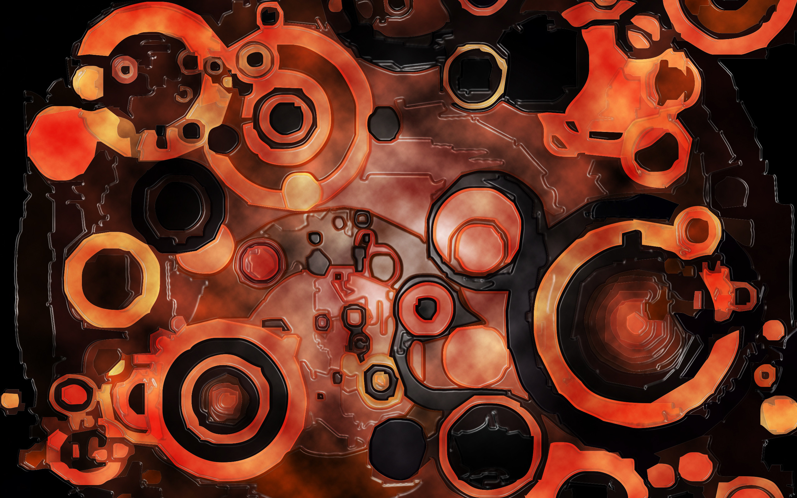 2560x1600 Abstract 3D Artistic Wallpaper in Orange and Black
