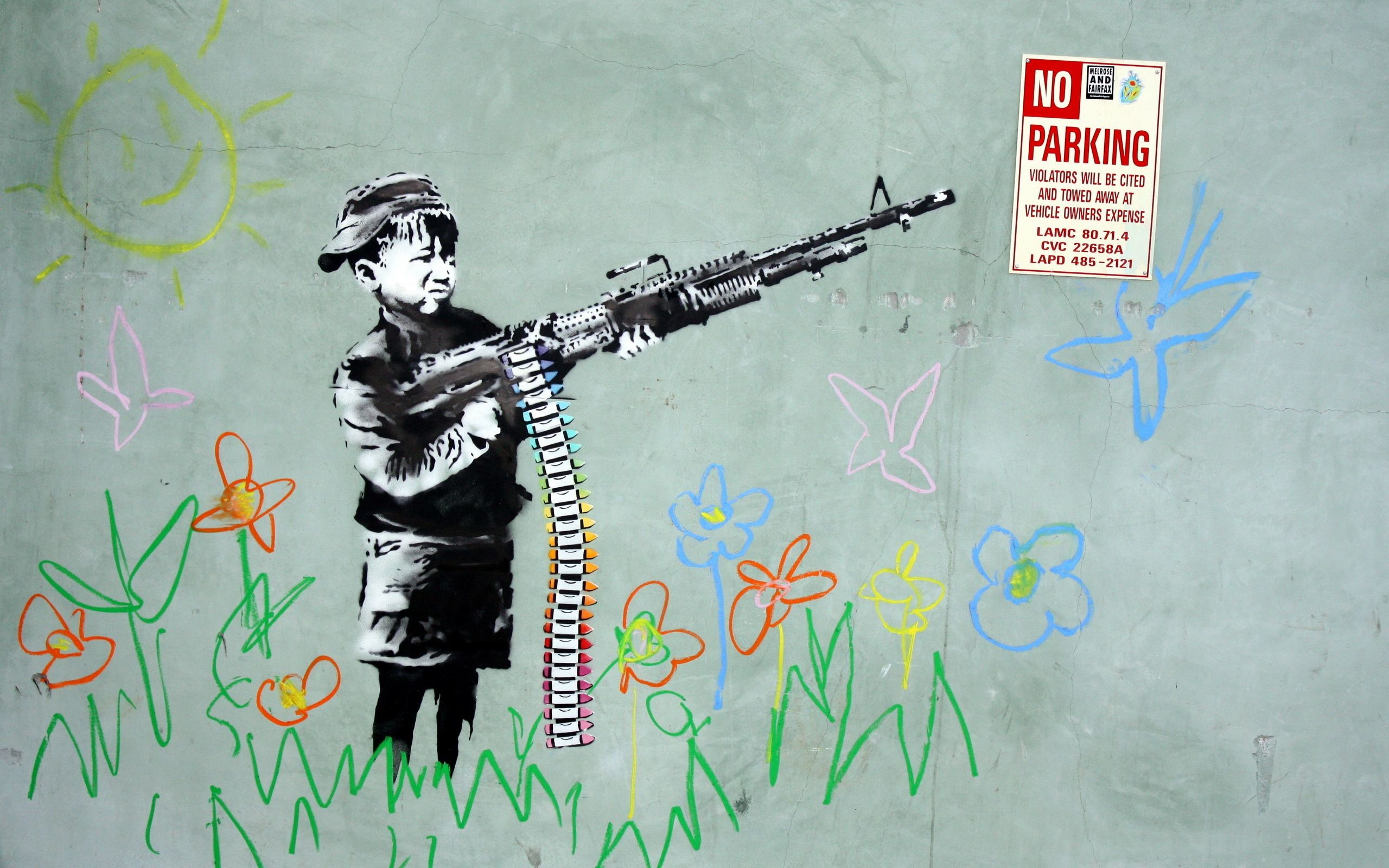 2560x1600 Banksy Gun, art,  HD Wallpaper and FREE Stock Photo