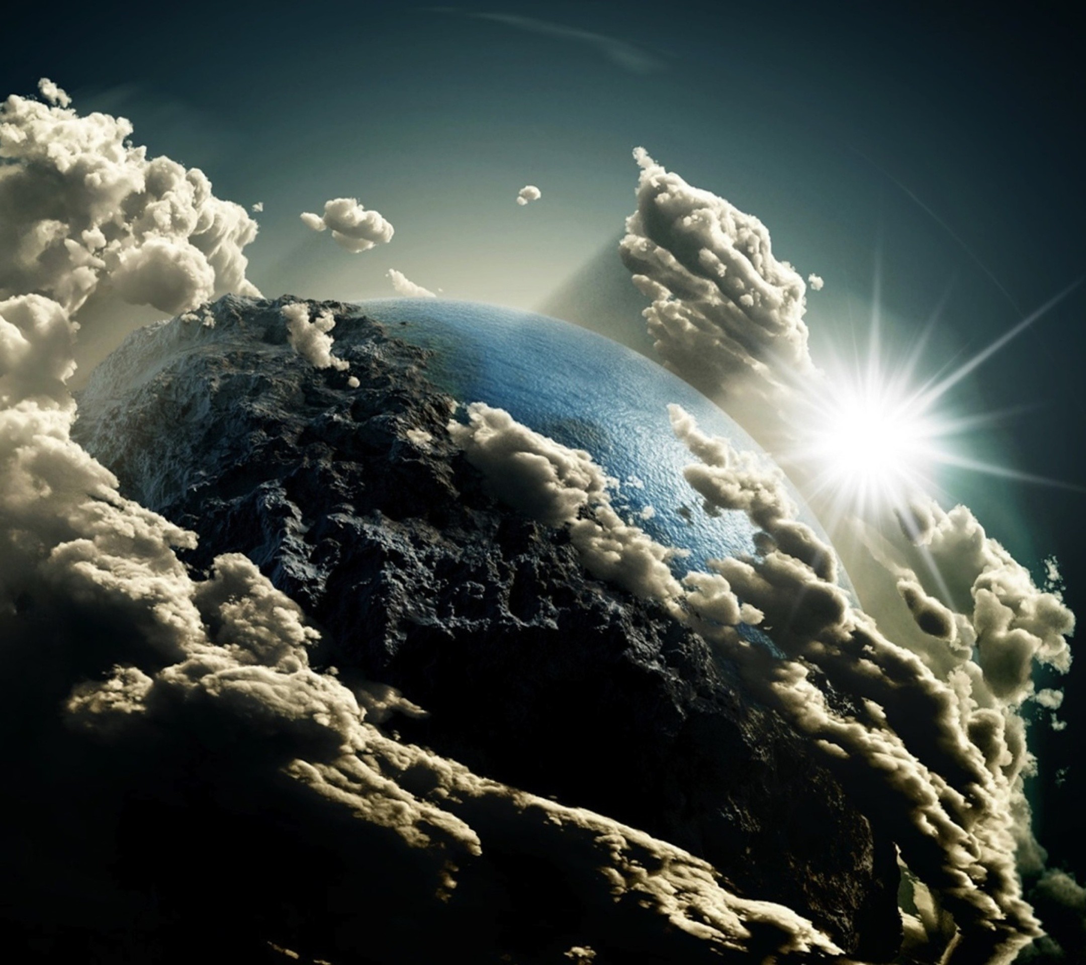 2160x1920 Earth's View in Clouds - Top 10 HD Samsung Galaxy S5 Wallpapers download