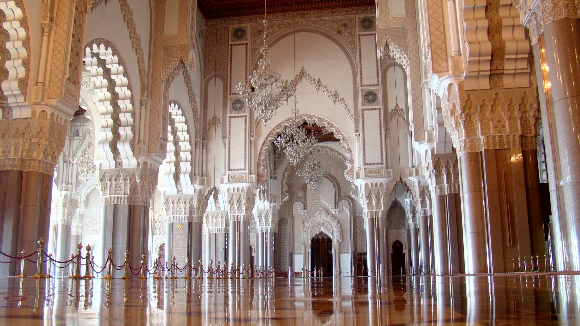 1920x1080 Hassan II Mosque Inside Wallpaper