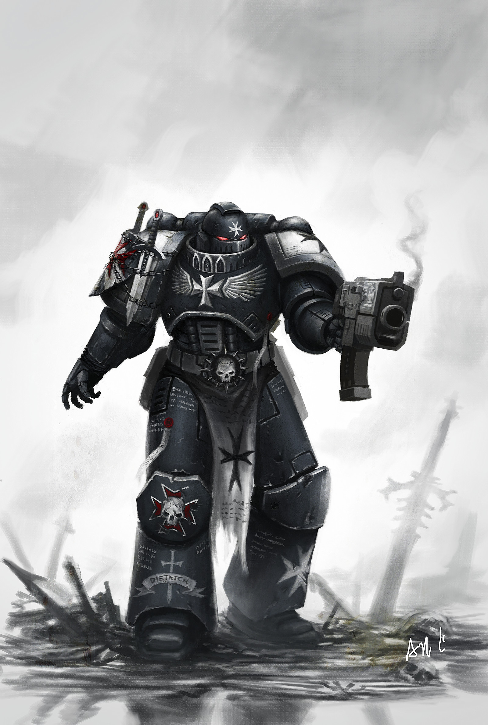 1600x2377 Page 1 of 17 - Rare and cool Templar art - posted in + Black Templars +:  Whats on the tin box. Not the art we all know and love, ...