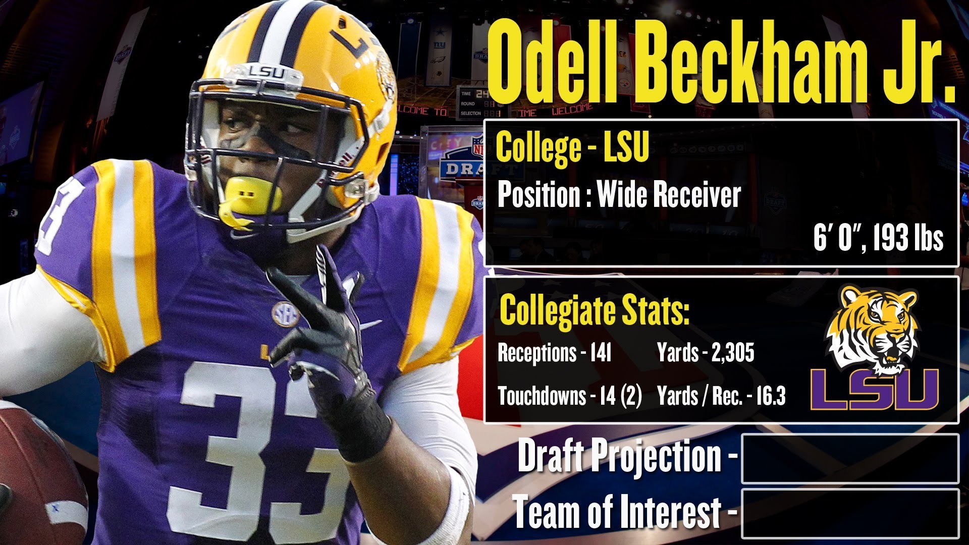 1920x1080 2014 NFL Draft Profile: Odell Beckham Jr. - Strengths and Weaknesses +  Projection! - YouTube
