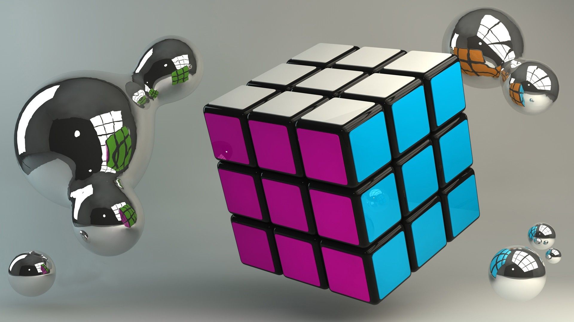 1920x1080 Rubiks Cube With Metallic Question Marks Wallpaper | HD 3D and Abstract  Wallpaper Free Download ...