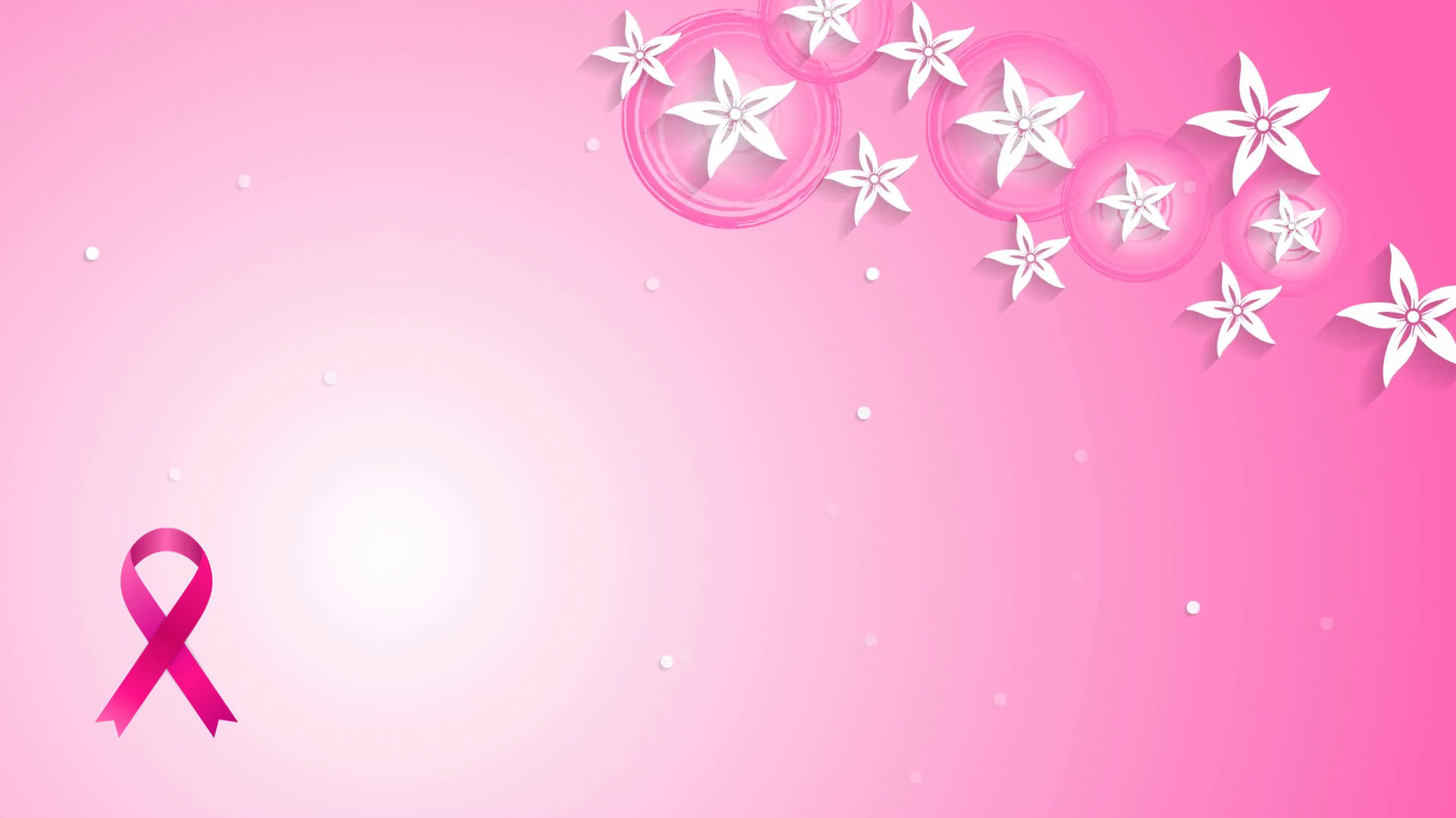 1920x1080 Flowers pink design and breast cancer awareness ribbon. Video animation HD   Motion Background - VideoBlocks