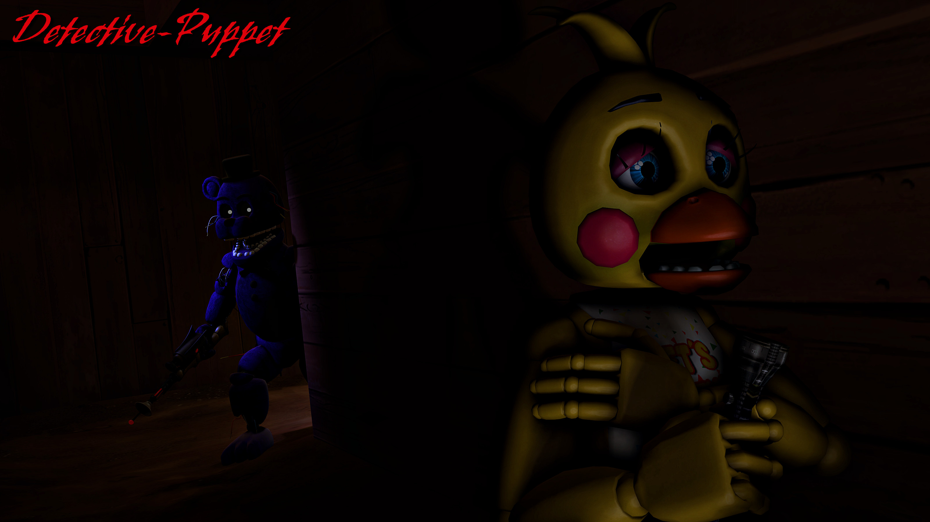 3200x1799 ... (FNAF X Until Dawn) Purple Freddy chase Toy Chica by Detective-Puppet