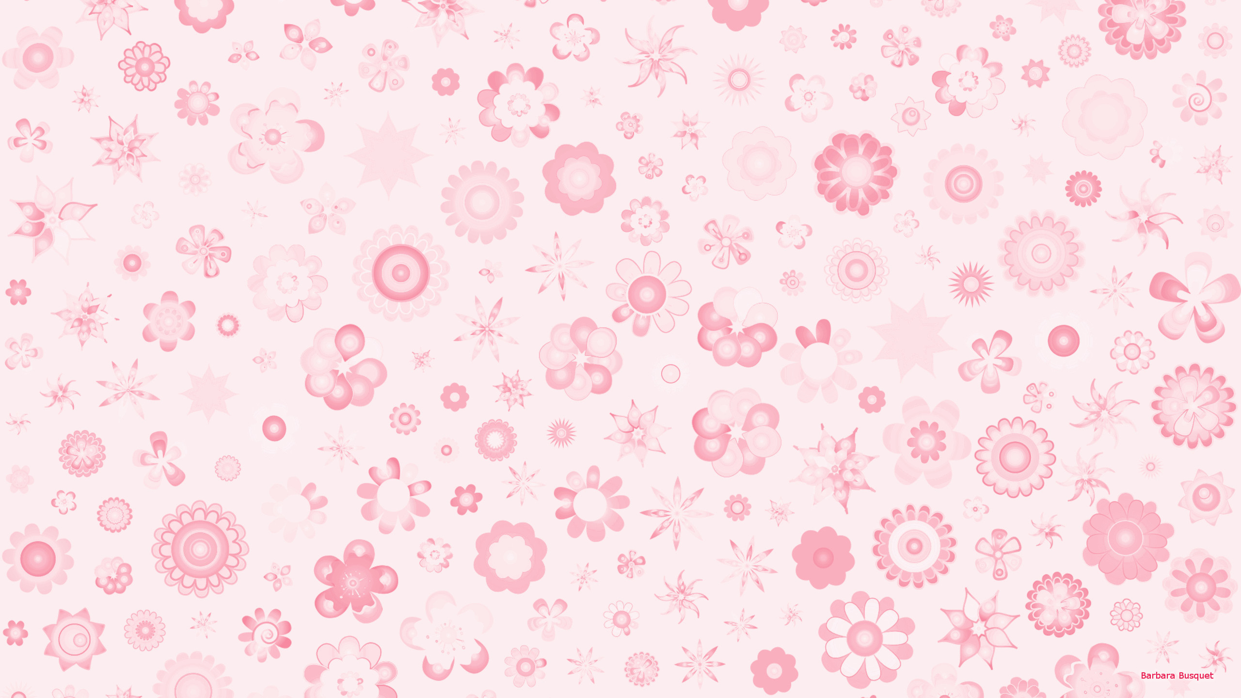 2560x1440 Light pink wallpaper with flowers.