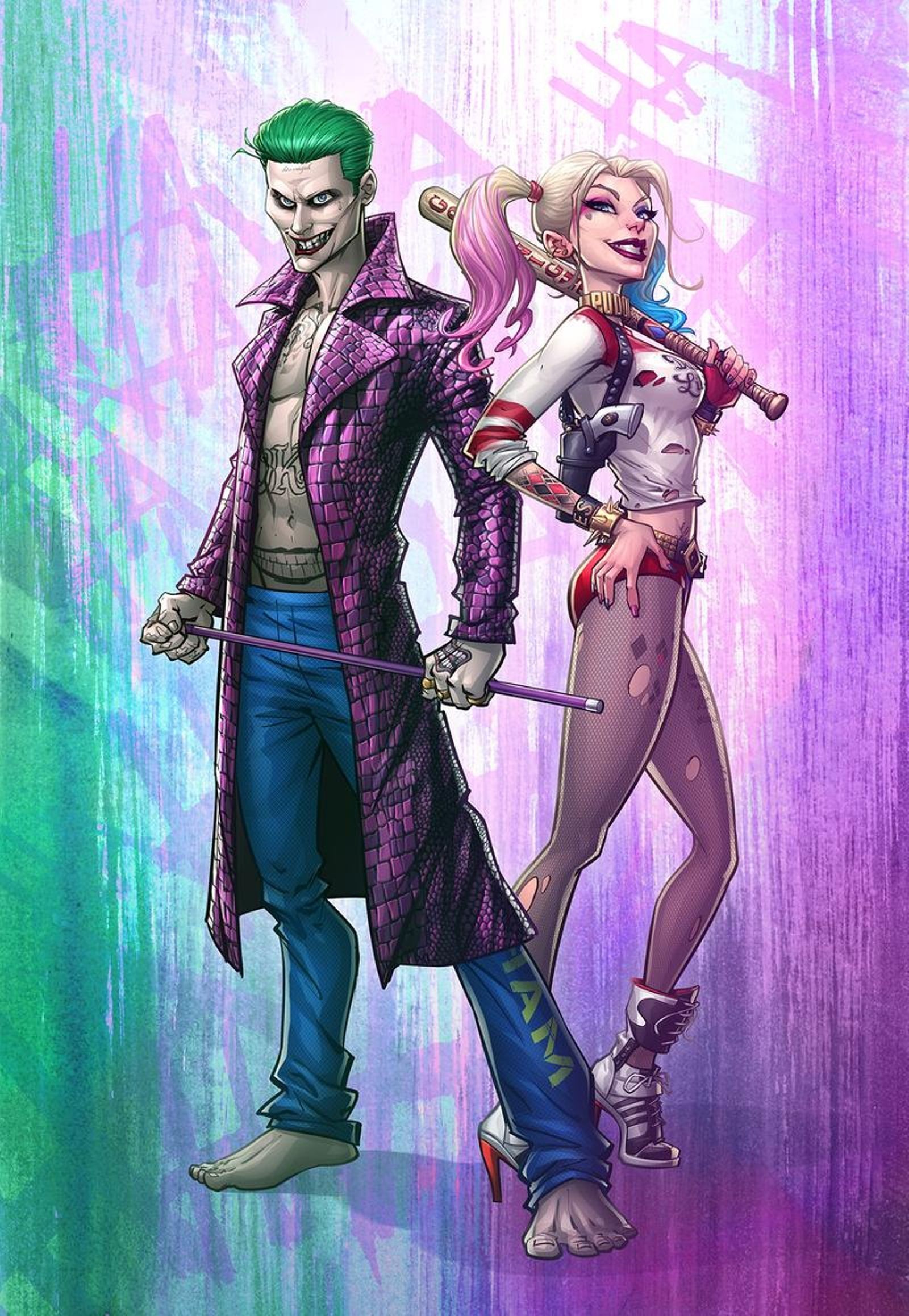 1600x2316  Fun Art Joker Harley Quinn Suicide Squad wallpaper 2018 in Movies