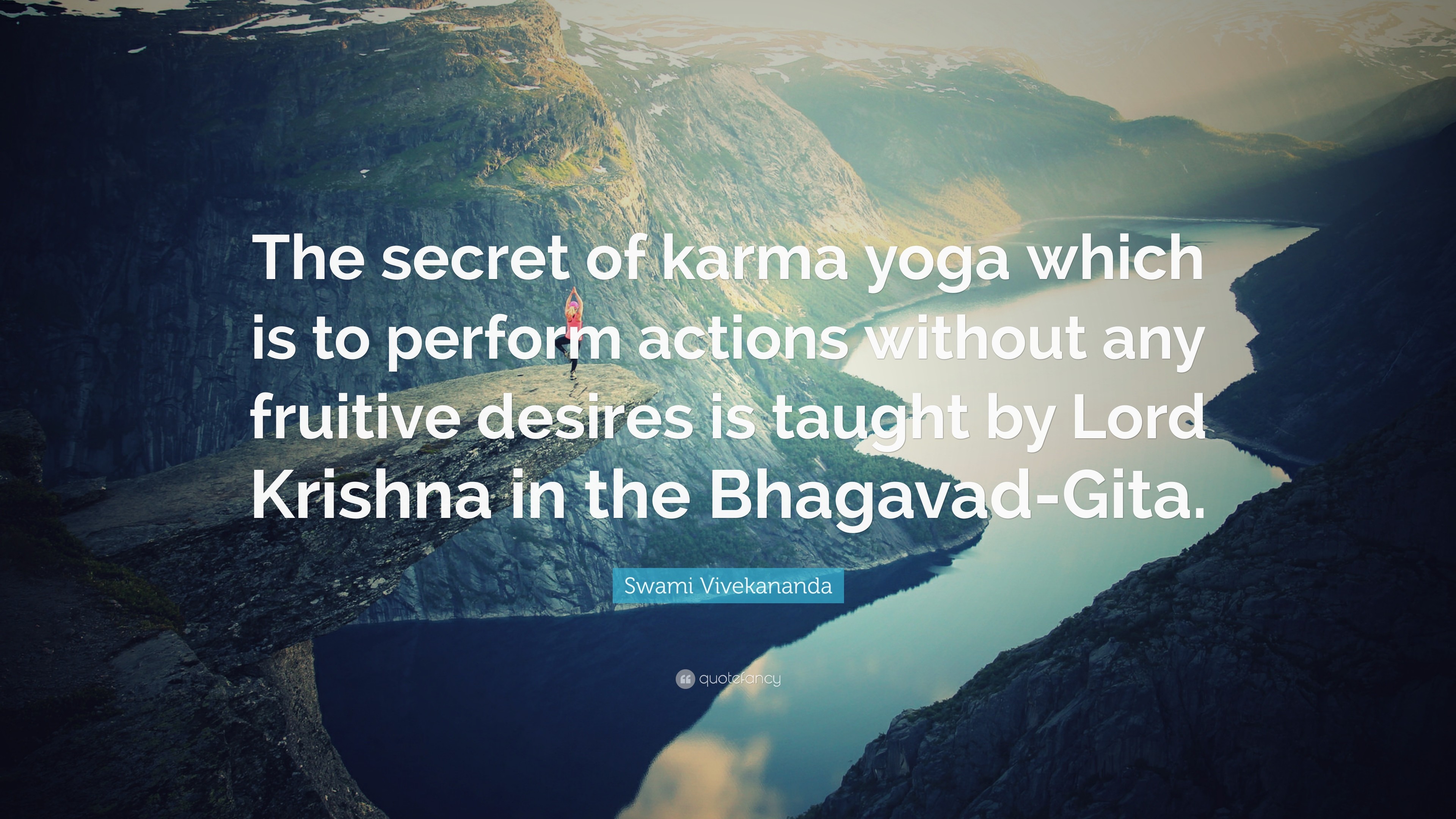 3840x2160 Swami Vivekananda Quote: “The secret of karma yoga which is to perform  actions without