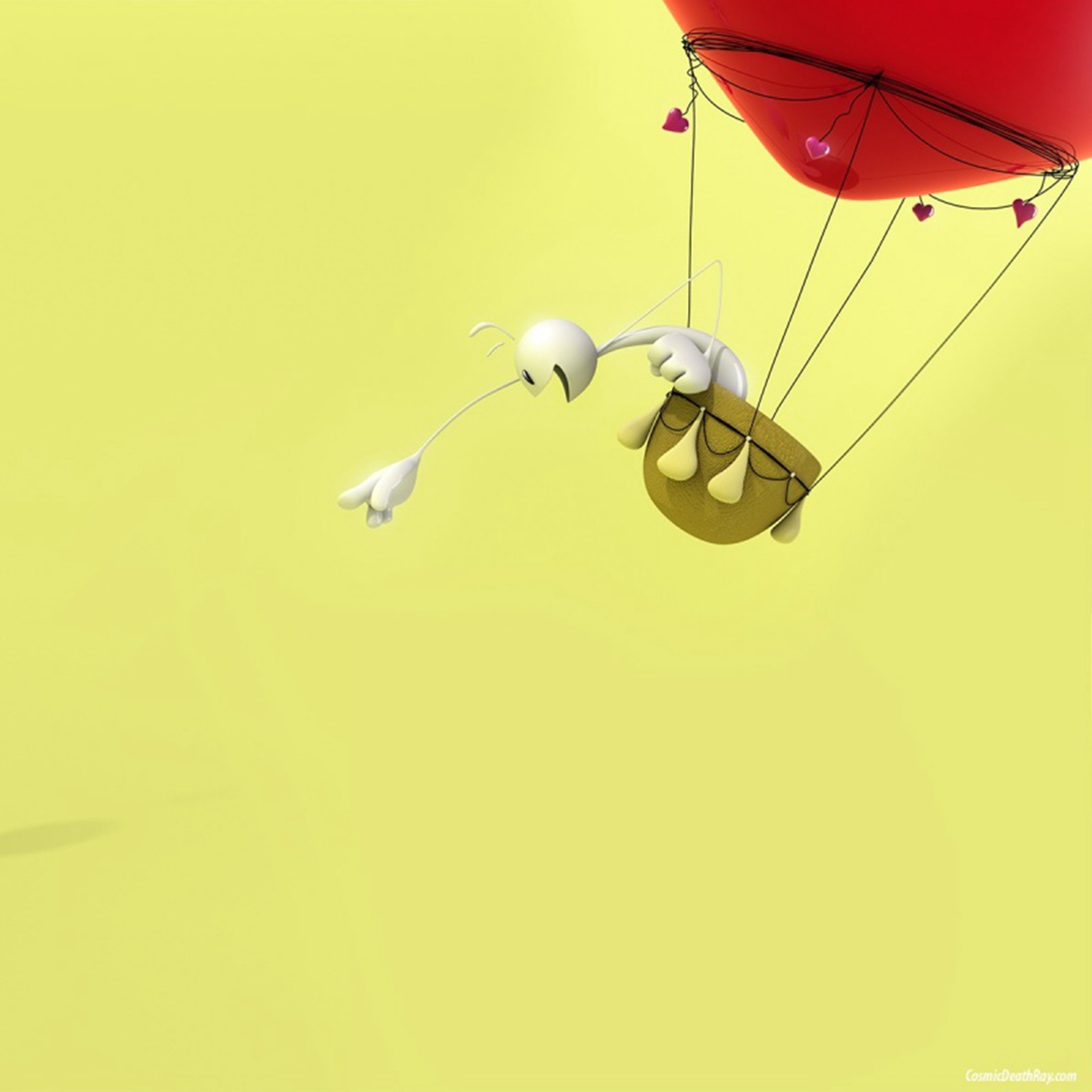 2048x2048 ... 3D Balloon Ride Funny Cp Cartoon Funny Design iPad Air wallpaper.