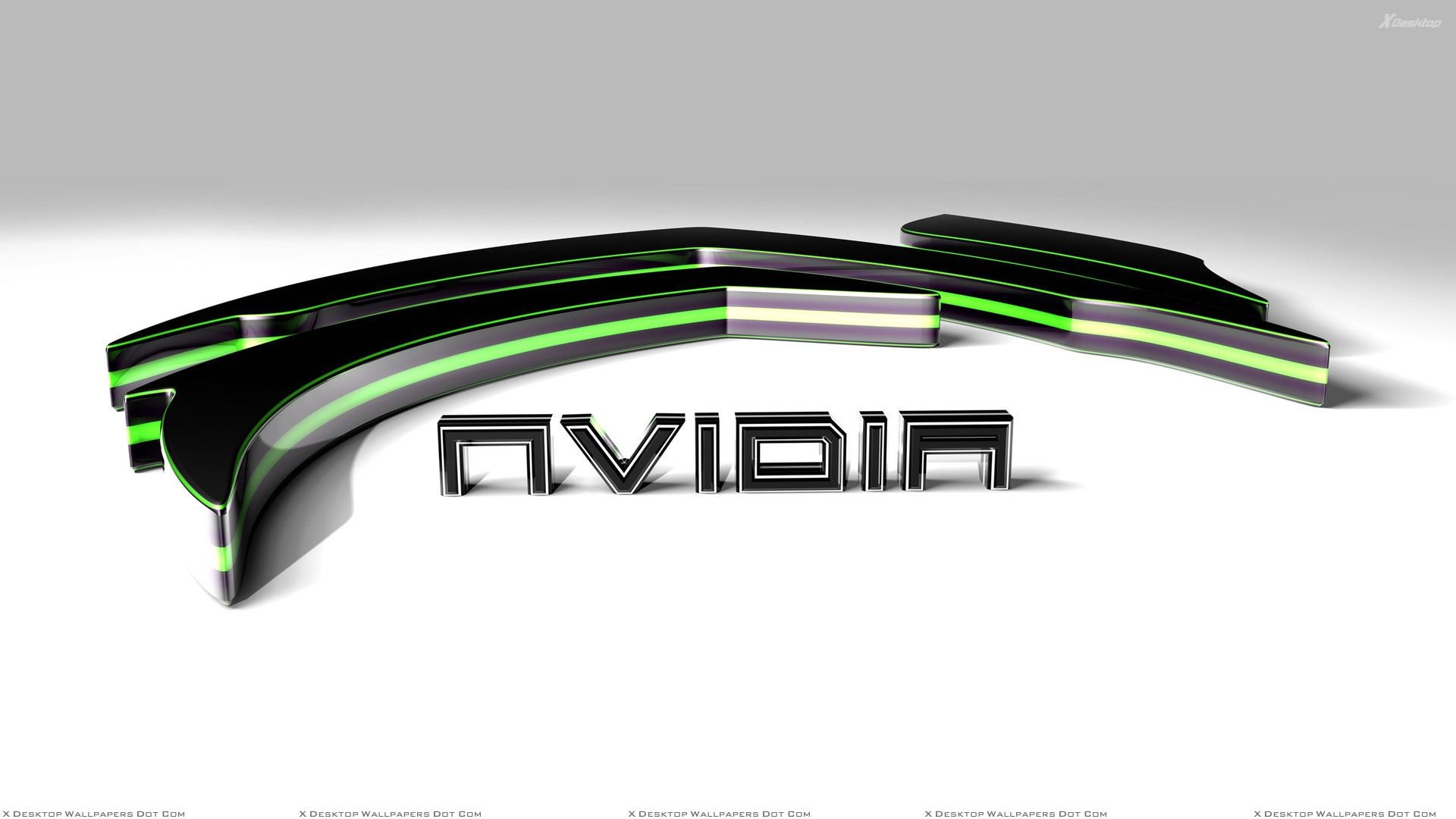 1920x1080 Green Nvidia 3d On White Background