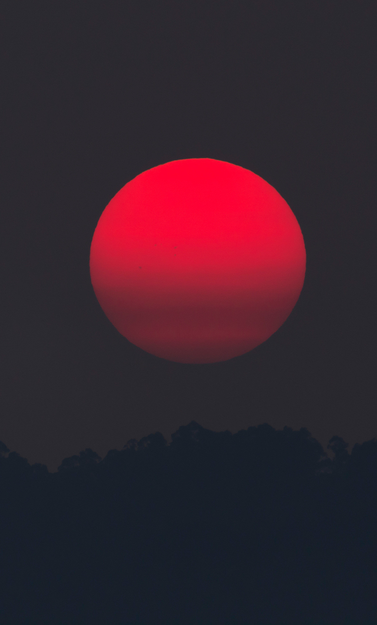 1280x2120 Red Moon At Evening (iPhone 6+)