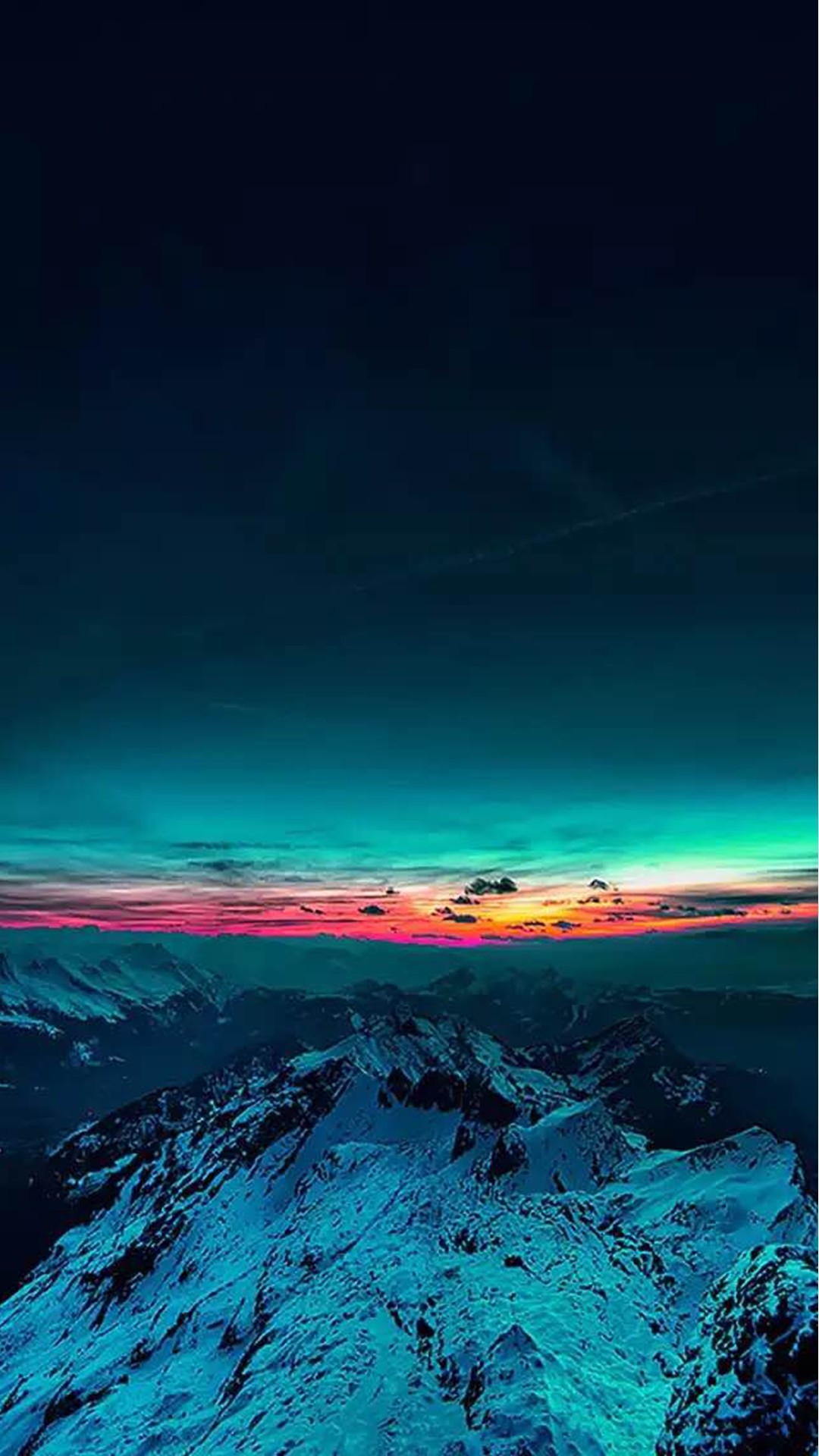 1080x1920 Sky On Fire Mountain Range Sunset #iPhone #7 #wallpaper