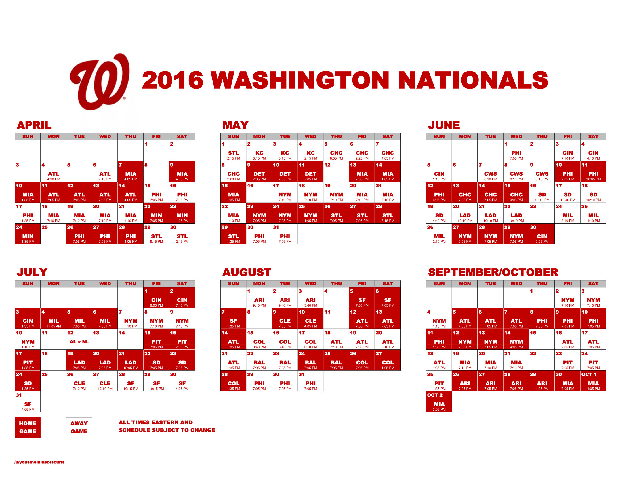 2200x1700 Since there is no official printable or wallpaper 2016 Nationals Schedule  yet, I made one. Enjoy!