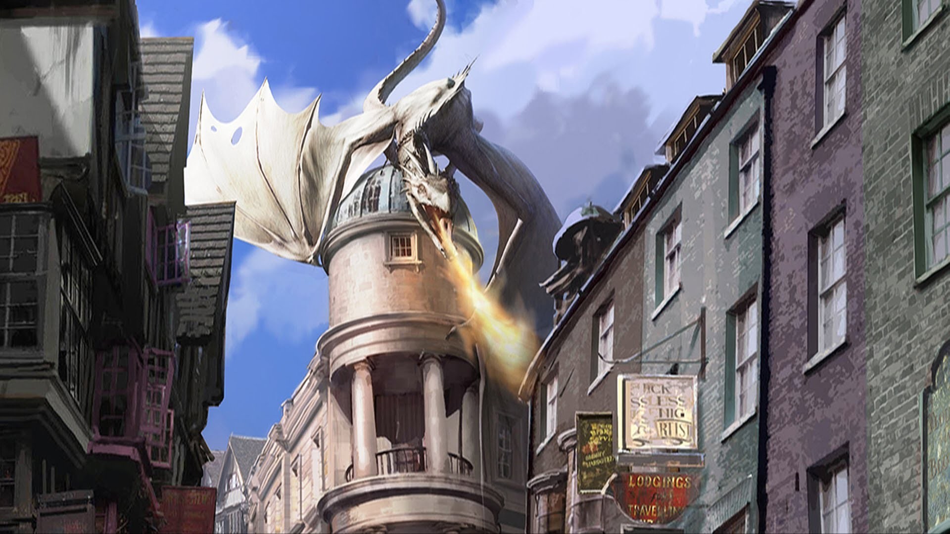 1920x1080 Universal Orlando Diagon Alley Concept Art - Harry Potter Escape from  Gringotts, Hogwarts Express