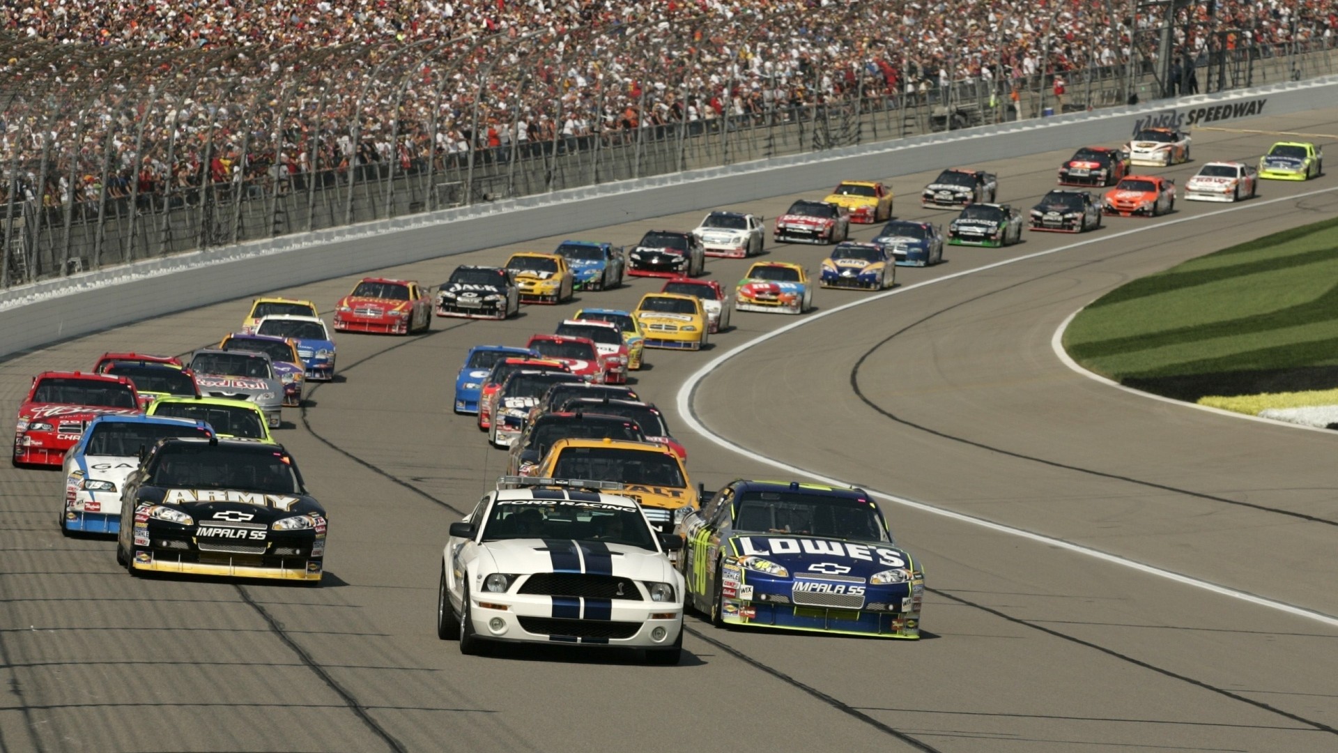 1920x1080 Preview wallpaper grandstand, track, america, cars, nascar, background,  people 