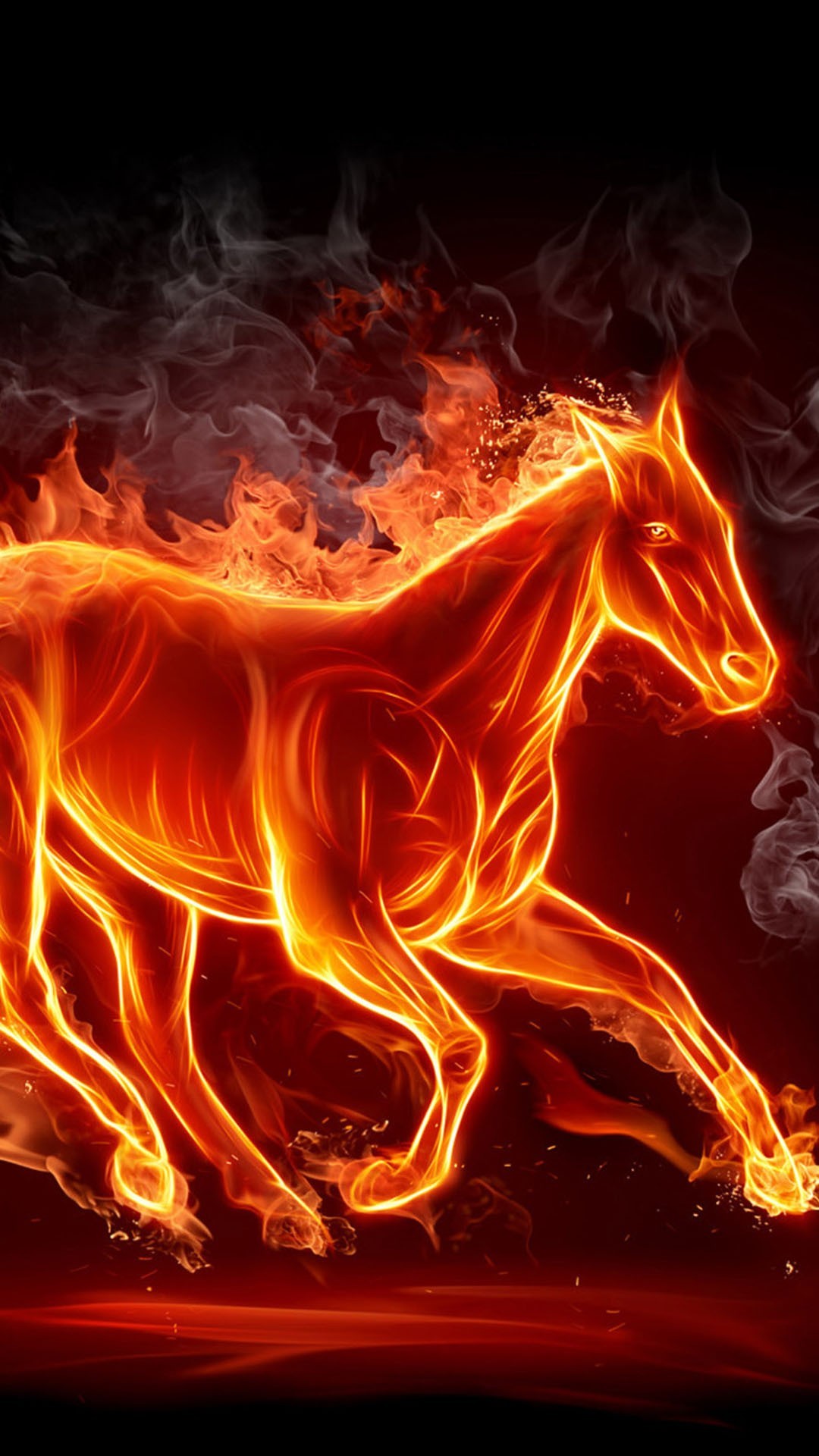 1080x1920 Terrific abstract fire horse HD Samsung wallpaper